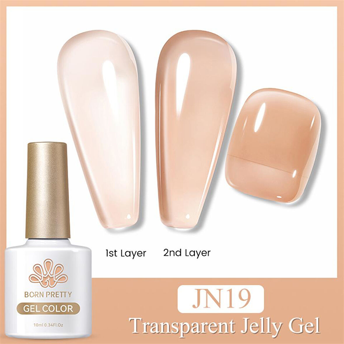 BORN PRETTY 10ml Jelly Nude Seri Kalıcı Oje JN19 (56347)