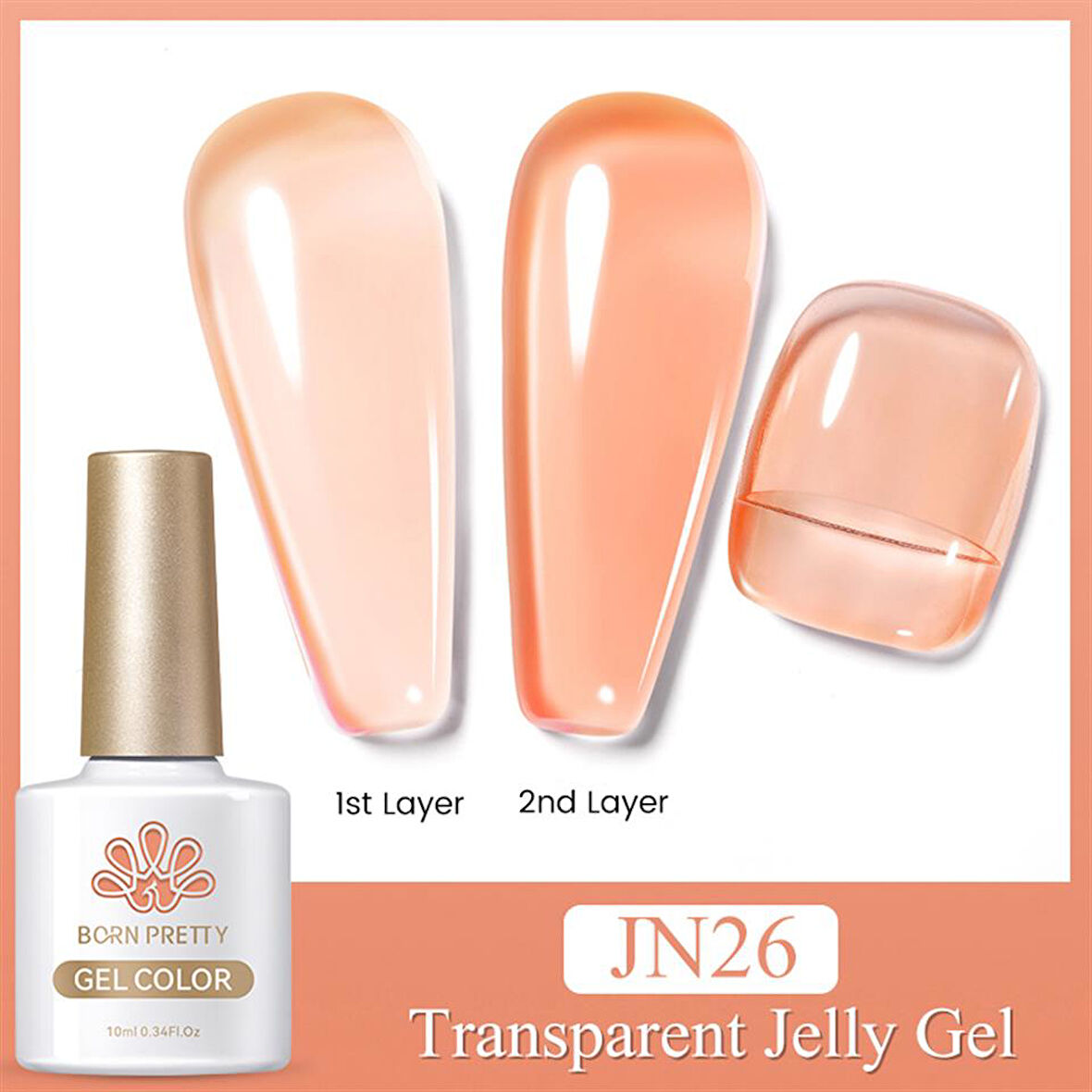 BORN PRETTY 10ml Jelly Nude Seri Kalıcı Oje JN26 (56347)