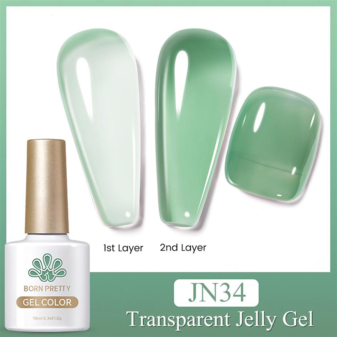 BORN PRETTY 10ml Jelly Nude Seri Kalıcı Oje JN34 (56347)