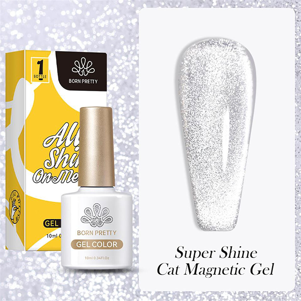 BORN PRETTY 10ml Super Shine Sliver Kedi Gözü Manyetik Jel (56340)