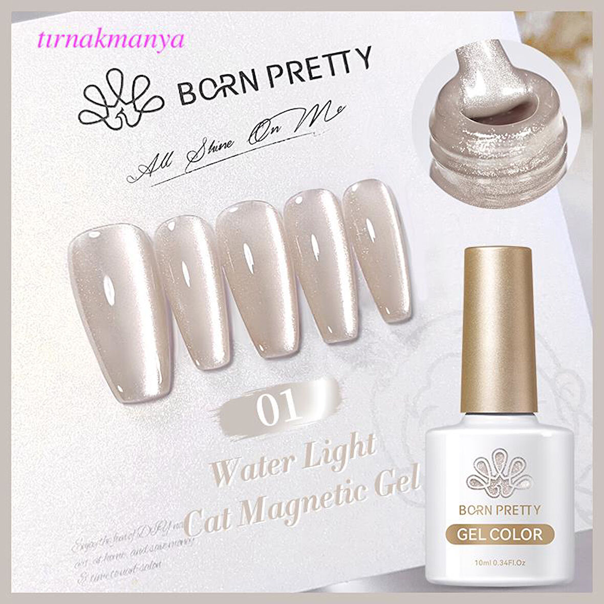 BORN PRETTY 10ml Water Light Cat Magnetic Kalıcı oje WL-01 (58465)