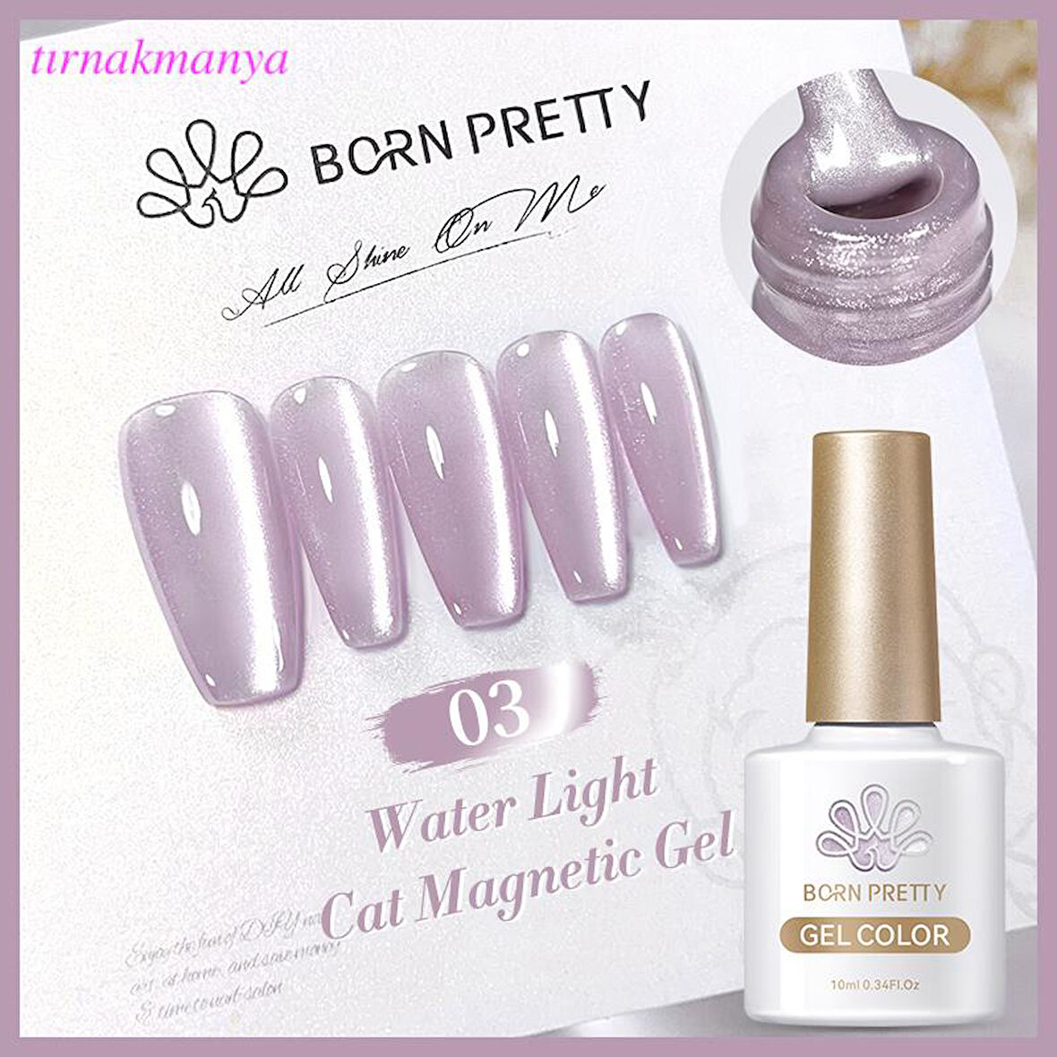 BORN PRETTY 10ml Water Light Cat Magnetic Kalıcı oje WL-03 (58465)