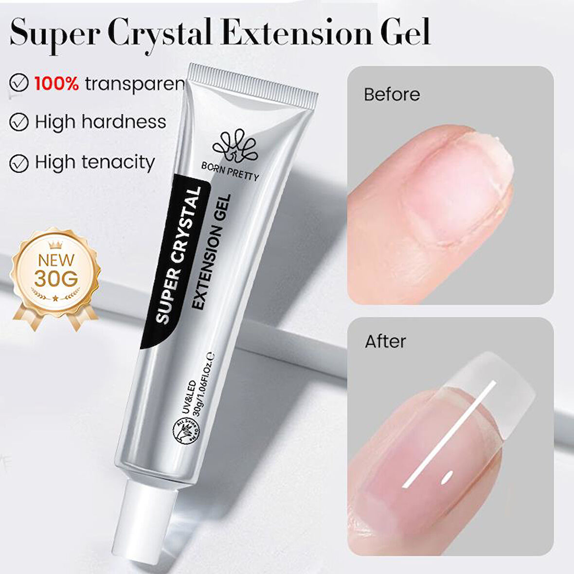 BORN PRETTY 30 ml Super Crystal Extension Nail Gel 59472