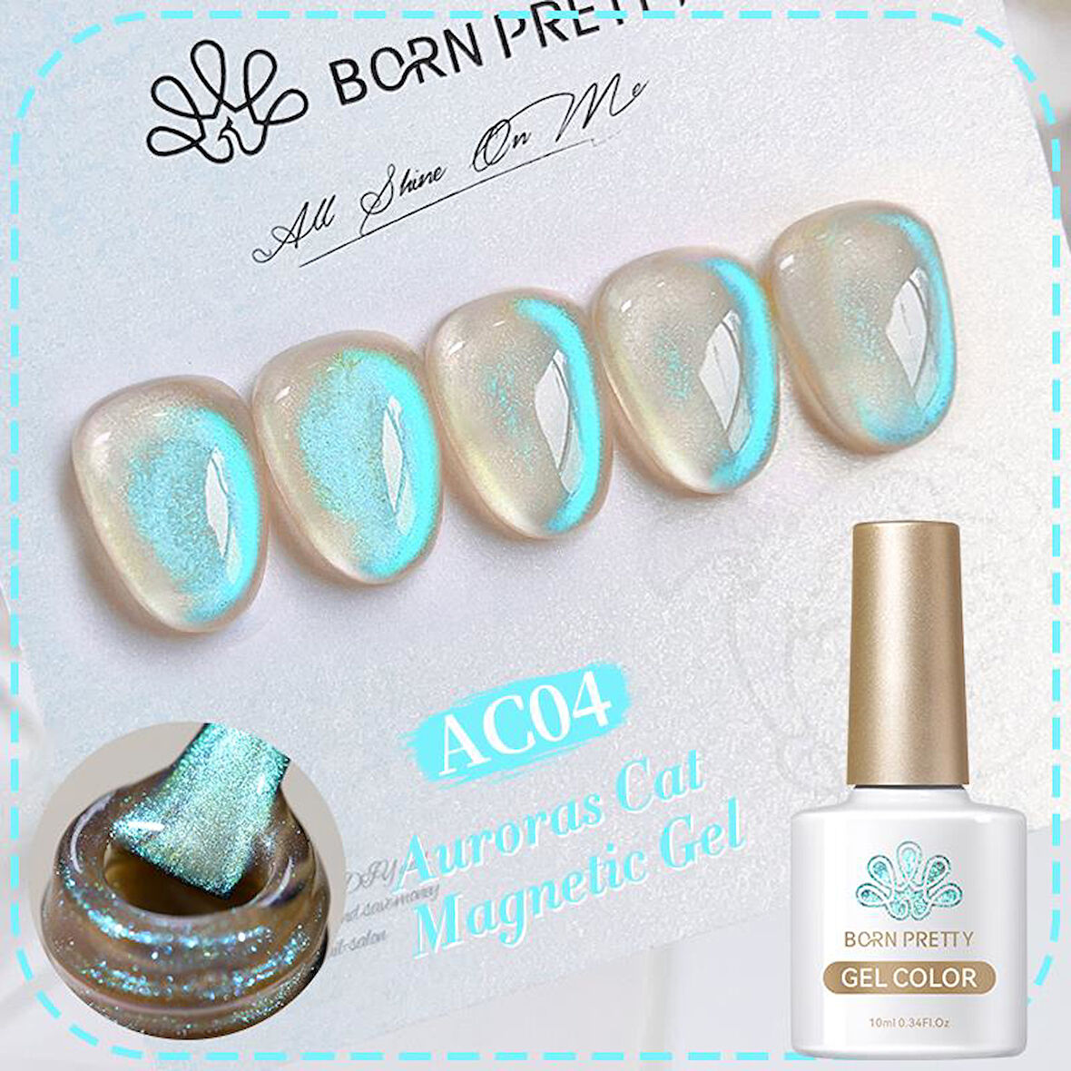 BORN PRETTY 10ml Aurora Cat Magnetic KALICI Oje AC04 (59222)