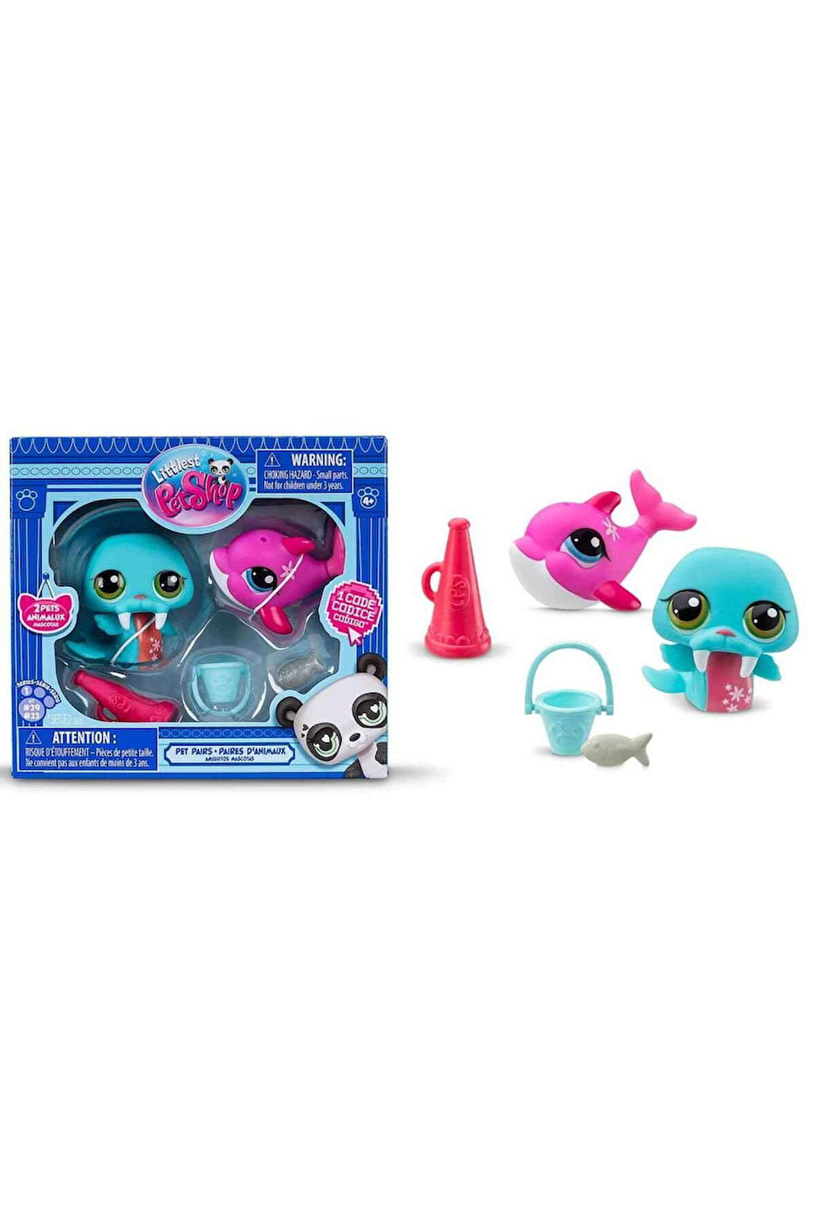 Littlest Pet Shop Minişler 2'li Figür Seti S1 S00005264 29&33 Deniz Aygırı ve Yunus Balığı