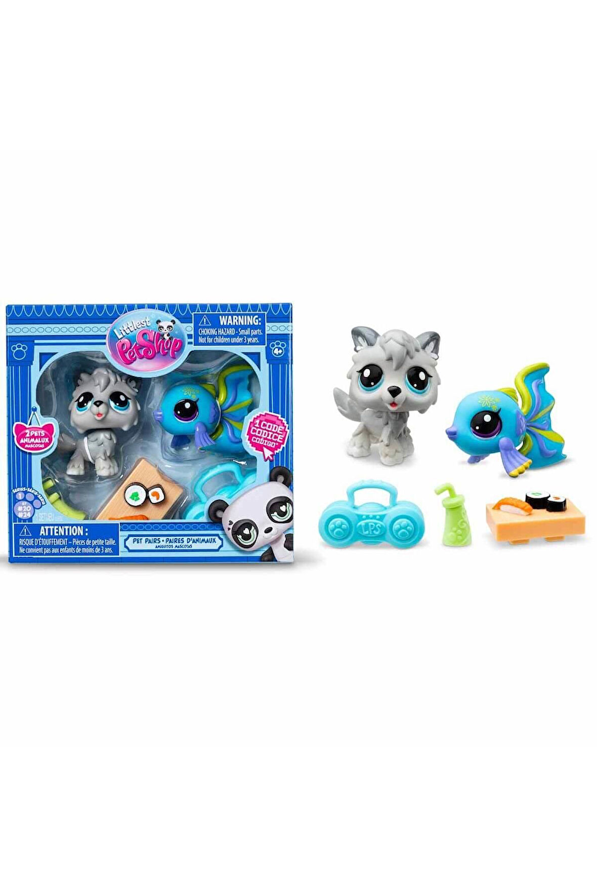 Littlest Pet Shop Minişler 2'li Figür Seti S1 S00005264 20&24 Kurt ve Balık