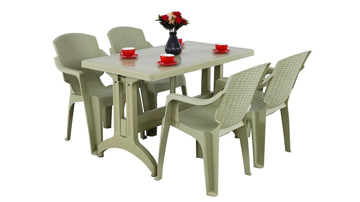 Mandella Zeugma 70x120  Golf Koltuk 4 Kişilik Masa Takımı Çölbeji