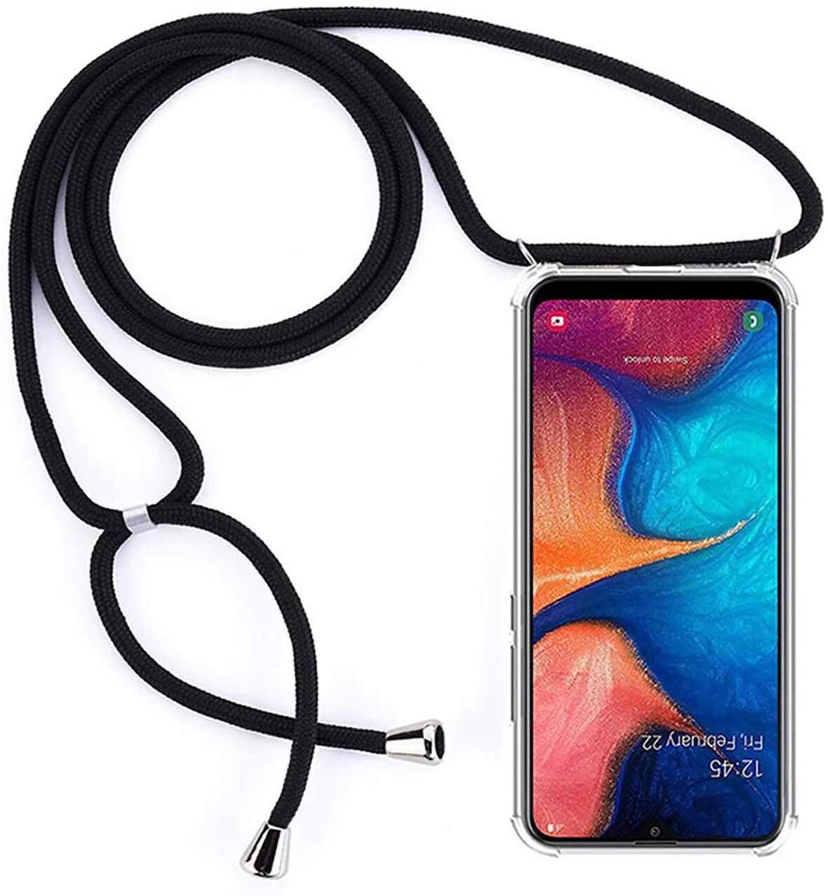 Samsung Galaxy A30 Şeffaf Boyun -Omuz Askılı Kordon İpli Kılıf