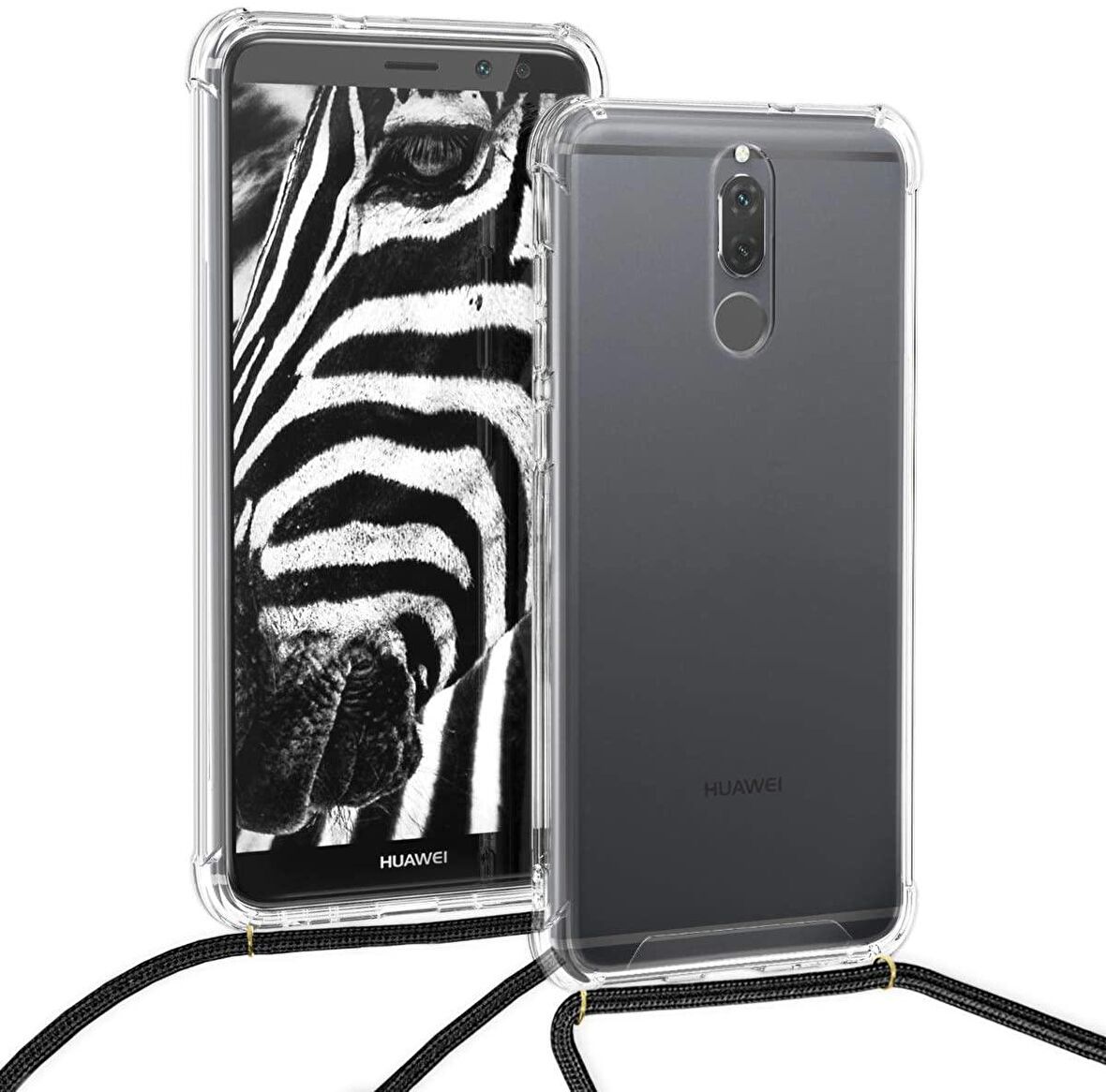 Huawei Mate 10 Lite Şeffaf Boyun - Omuz Askılı ipli Kordonlu Kılıf