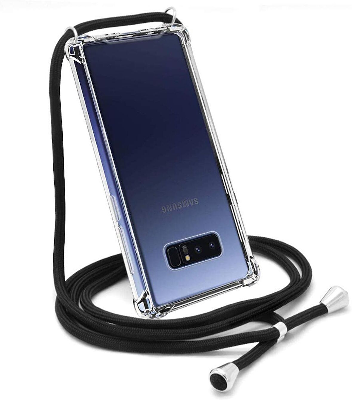 Samsung Galaxy Note 8 Şeffaf Boyun -Omuz Askılı Kordon İpli Kılıf