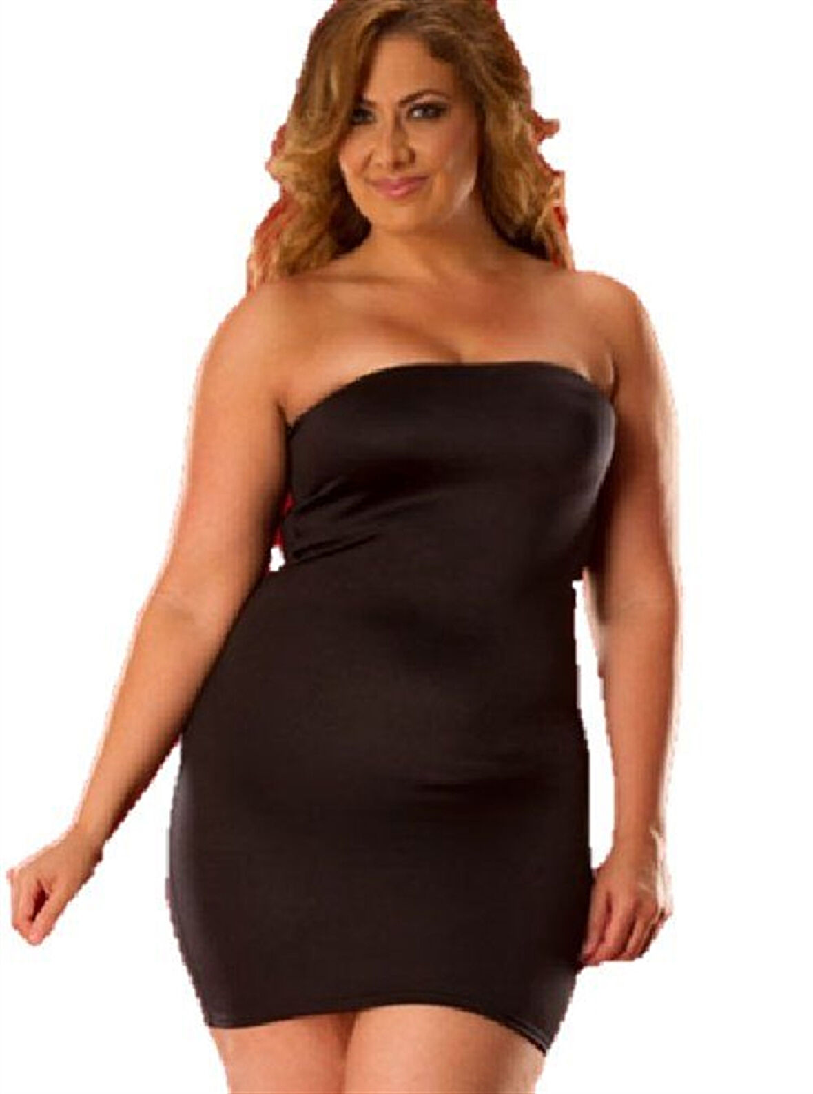 Azze Büyük Beden Strapless Mini Elbise  Br031043