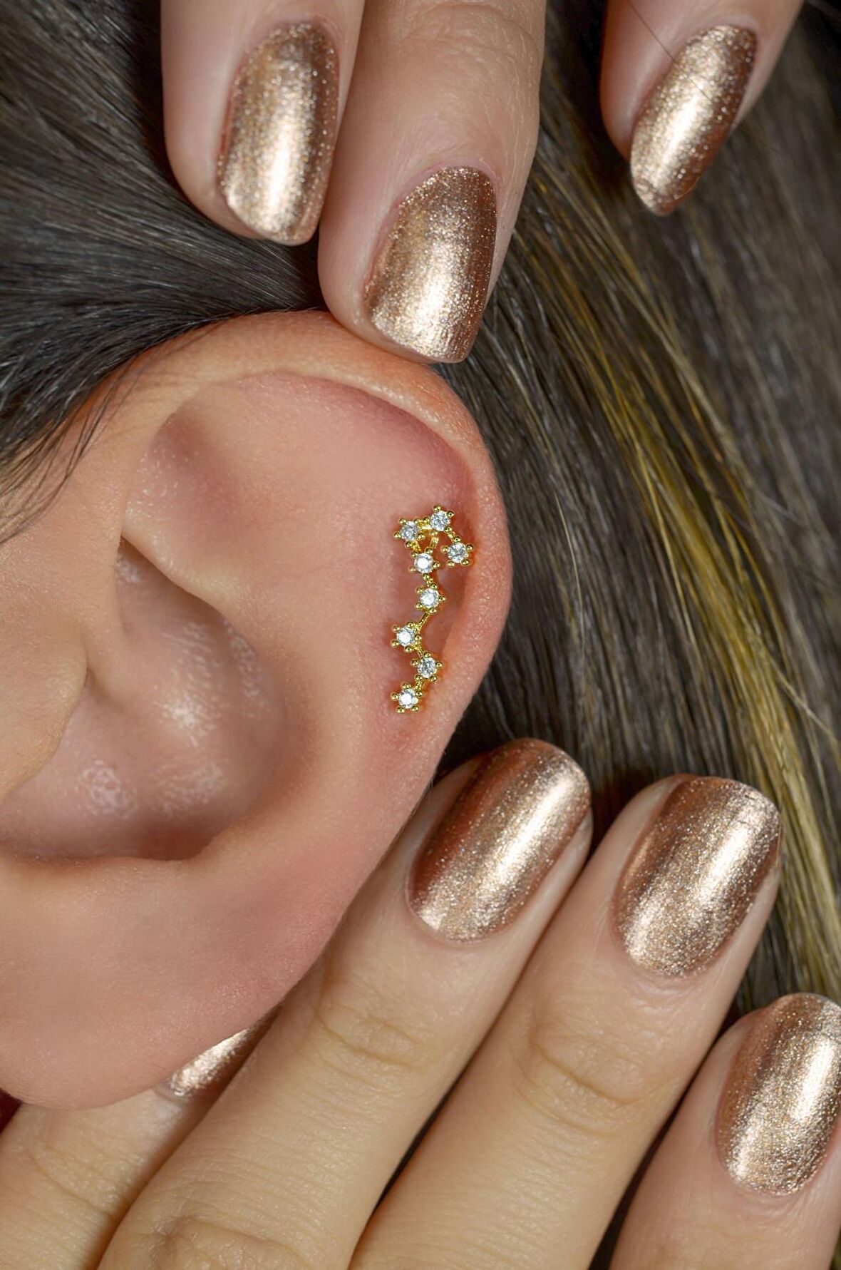 Akrep Burcu Küpe Takımyıldızı Piercing Gold Scorpio