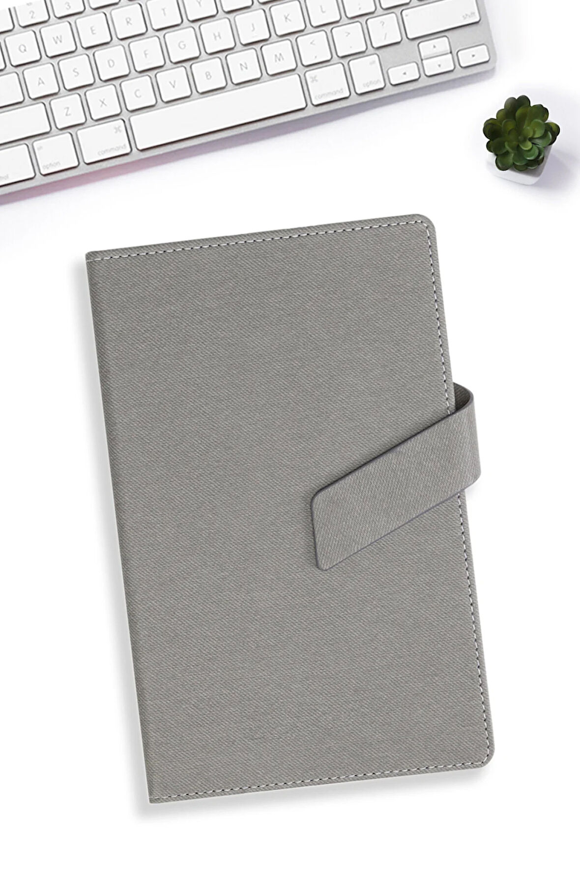 Çizgili Gri Mıknatıslı Defter