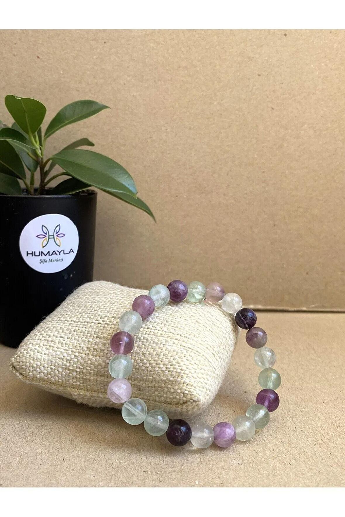 Florit Doğal Taş Bıleklik Aa Kalite 8mm (MÜHÜRLÜ)