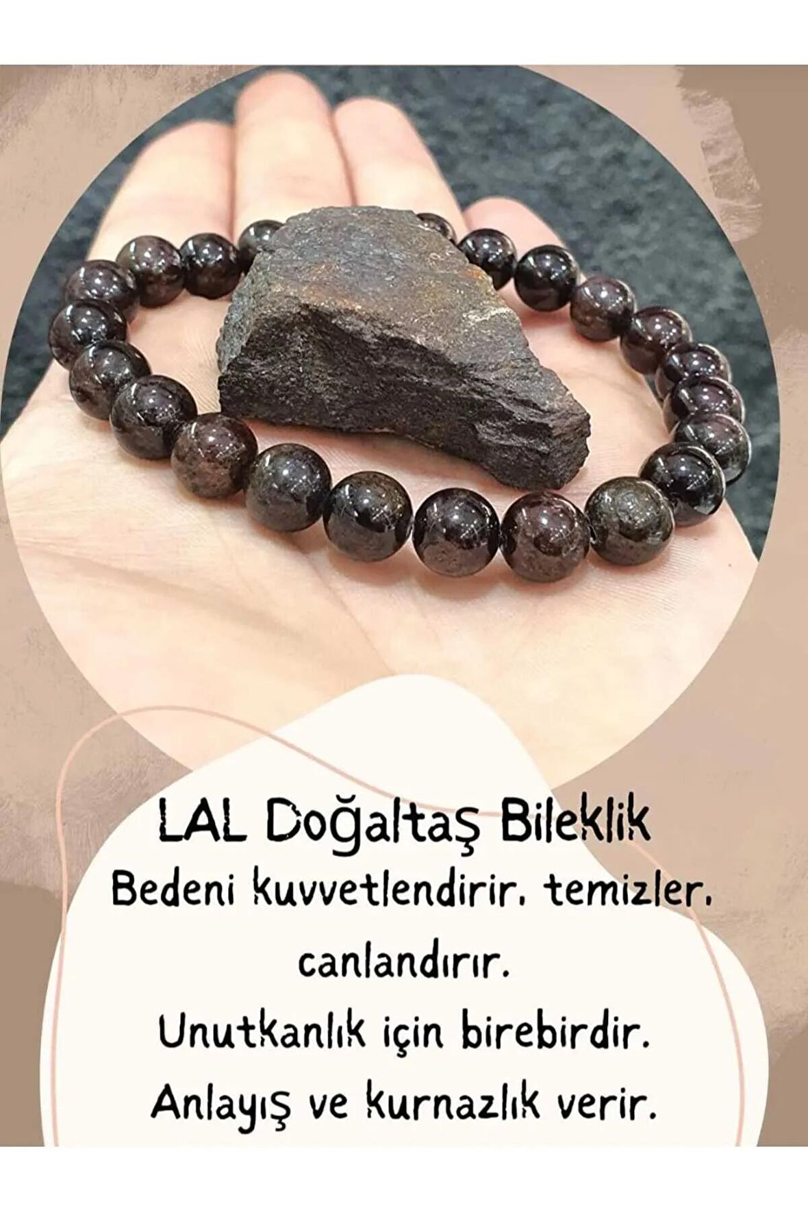 LAL GRANAT 8MM DOĞAL TAŞ BİLEKLİK TAŞ HEDİYELİ (SERTİFİKALI)
