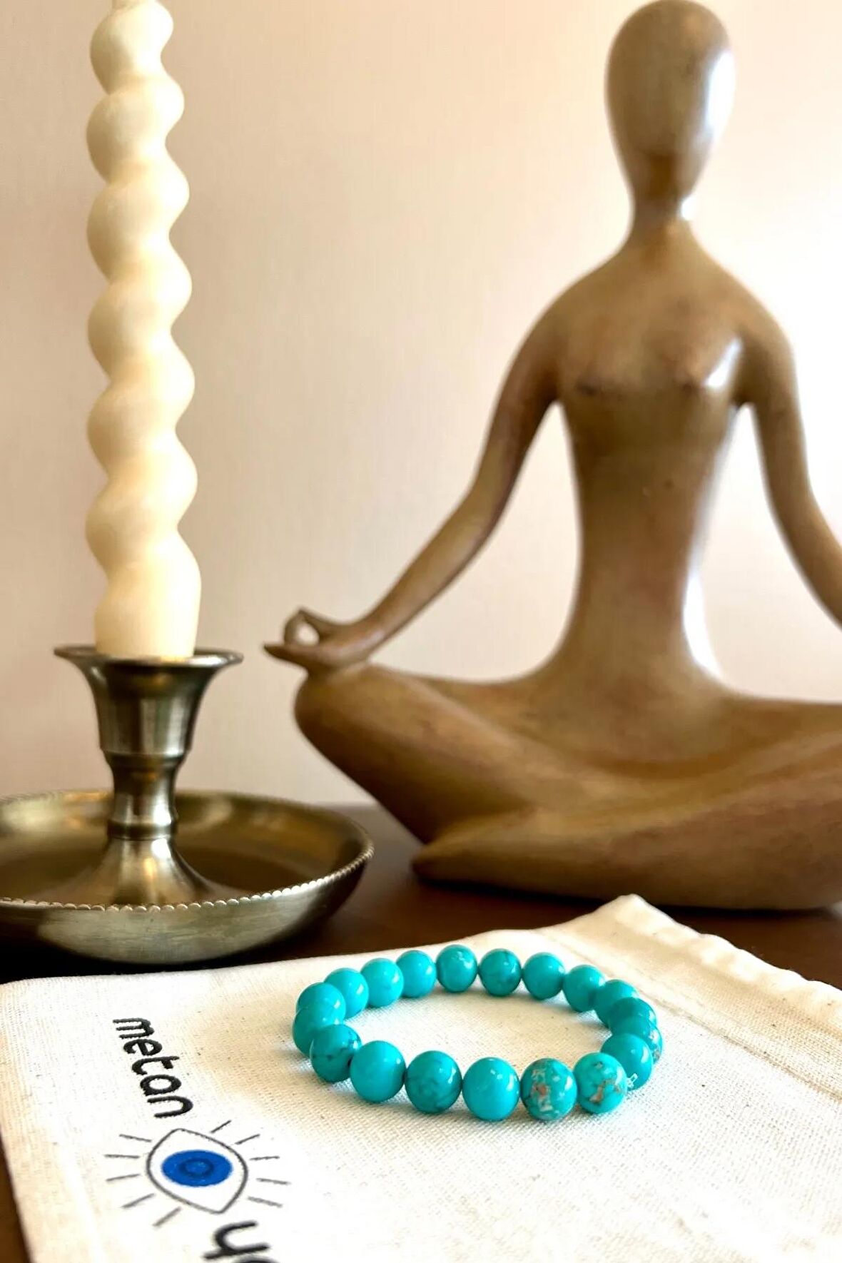 Turkuaz Doğal Taş Bilezik (Göz Çakrası & Boğaz Çakrası)