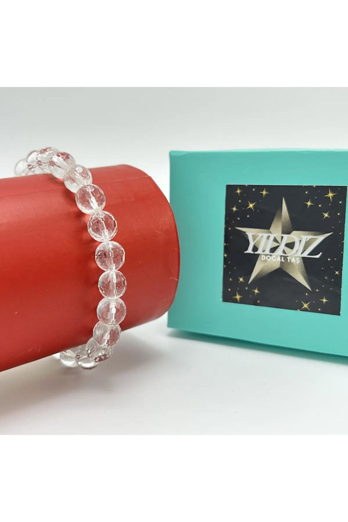 Sertifikalı Kristal Kuvars 8mm Elastik Misinalı Doğal Taş Bileklik