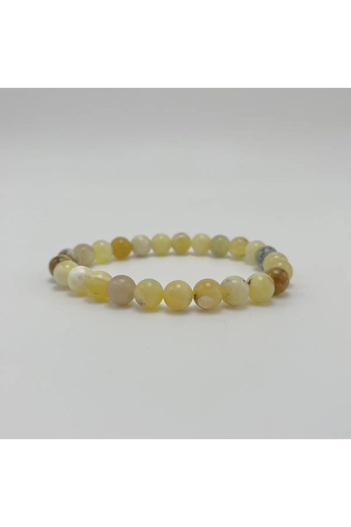 Sertifikalı Sarı Opal 8mm Elastik Misinalı Doğal Taş Bileklik