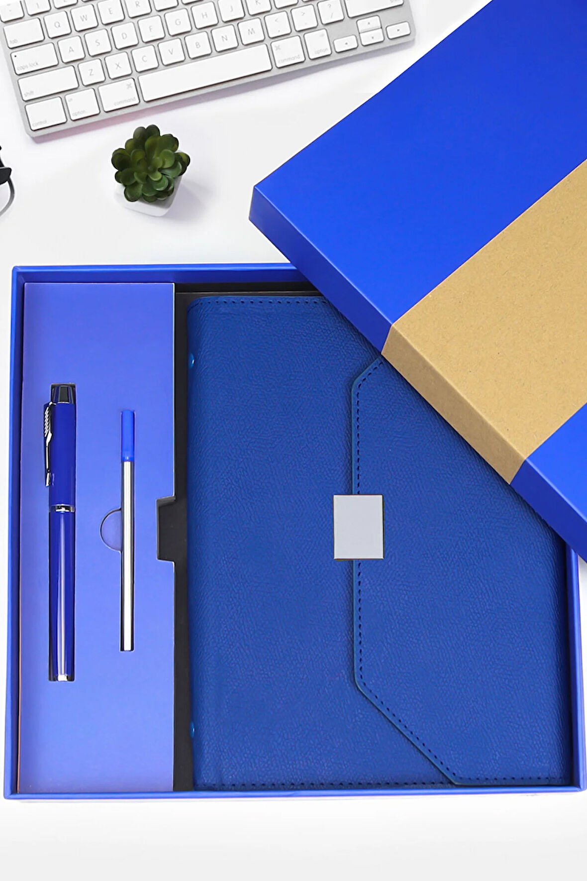 Mavi Kutulu Defter Kalem Seti