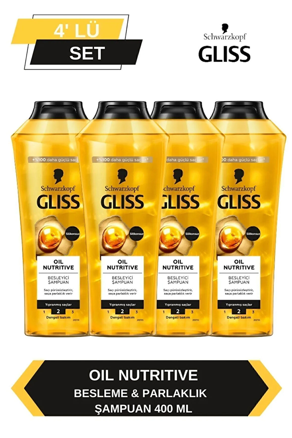 Oil Nutritive Şampuan 400ml x 4'lü Set