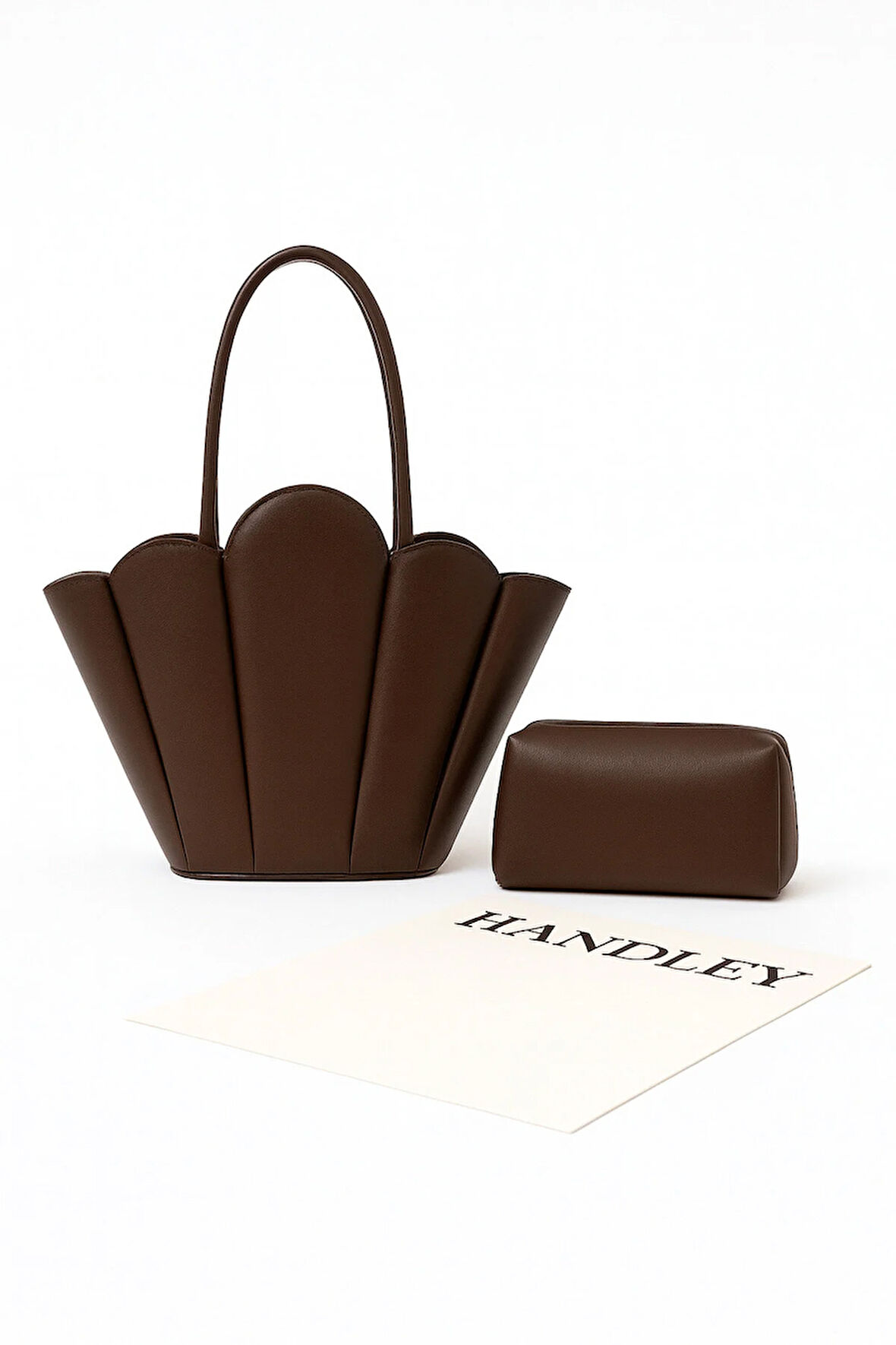 Lüks Tasarım Scallop Omuz & El Çantası Seti (Cüzdan Hediyeli)