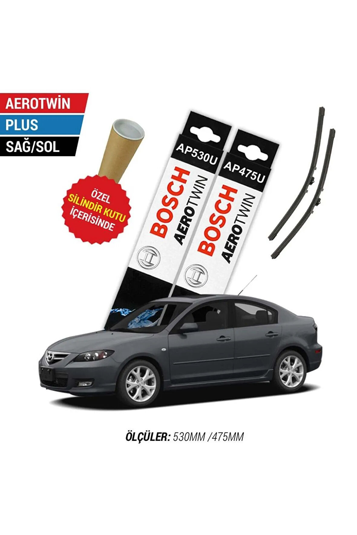 Mazda 3 Sedan Silecek Takımı (2004-2008) Bosch Aerotwin Plus