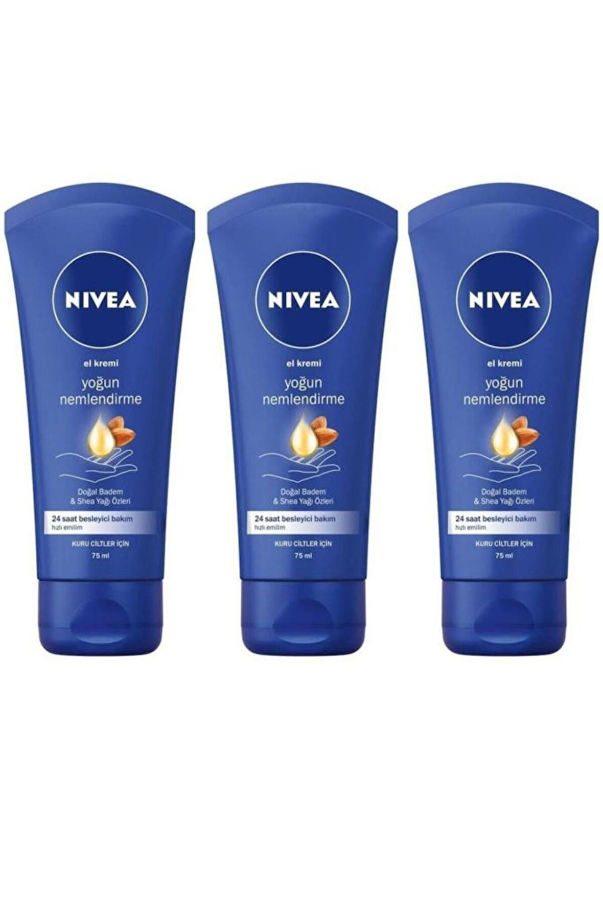 NIVEA Yoğun Nemlendirici El Kremi 75ml Doğal -3adet