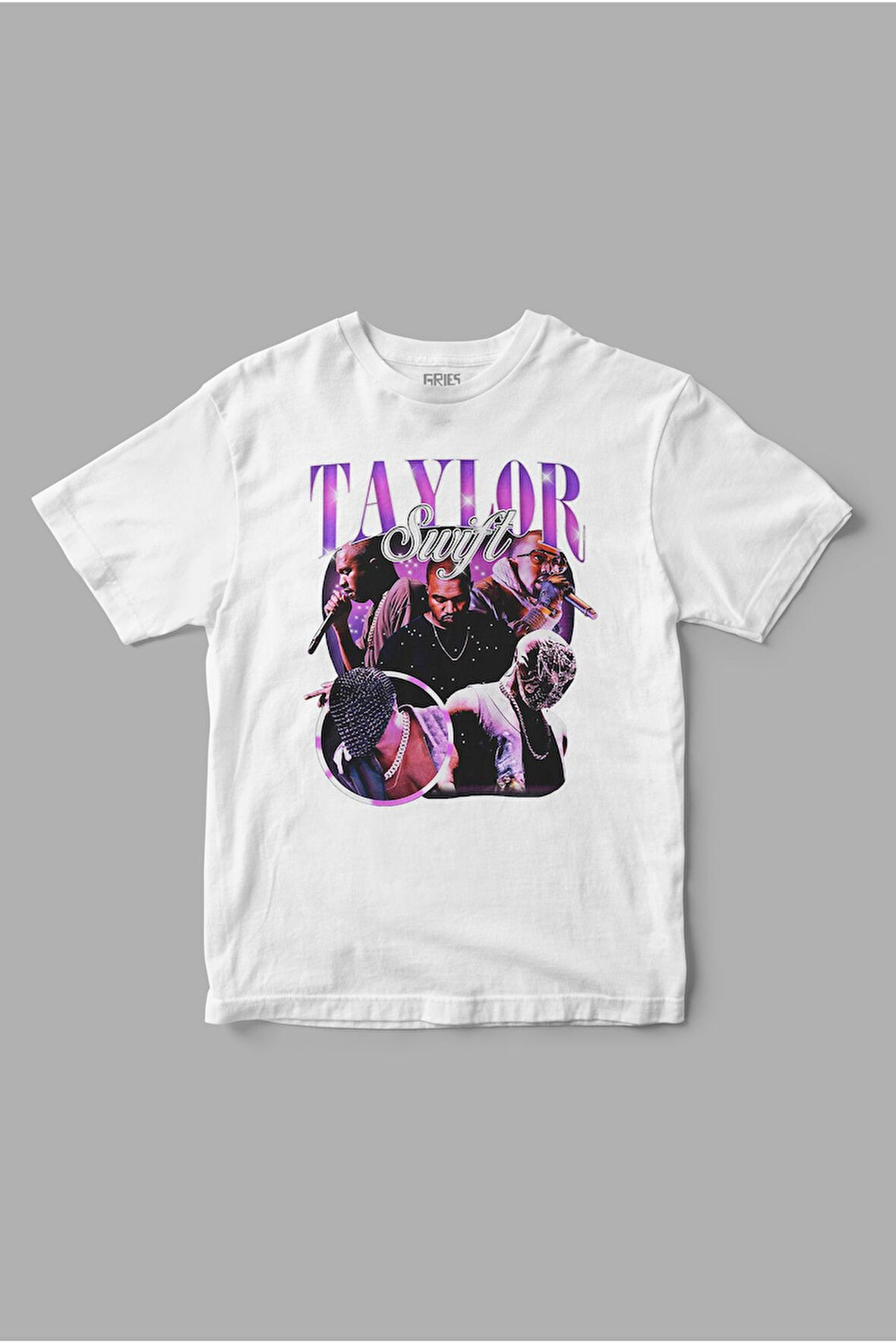 "Taylor Swift Kanye West" Retro Baskılı Tişört