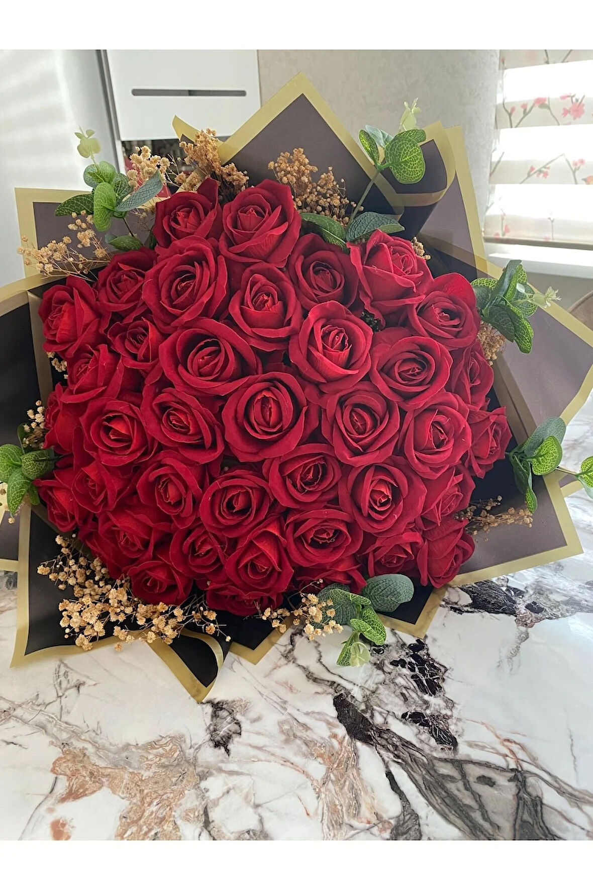 Kız isteme çiçeği 41 li kırmızı gül