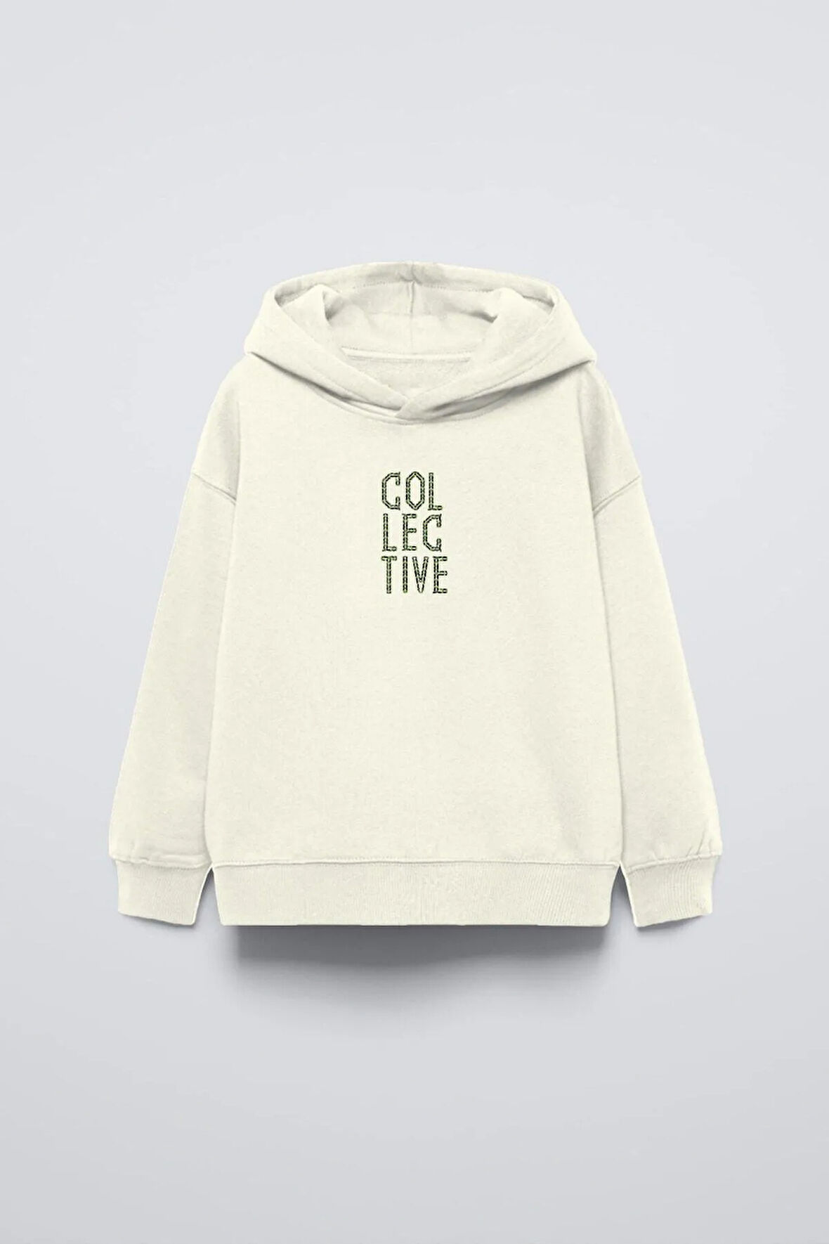 Siyah Kapüşonlu Collective Yazılı Arka Fly Kn It Yazılı Oversize Çocuk Sweatshirt