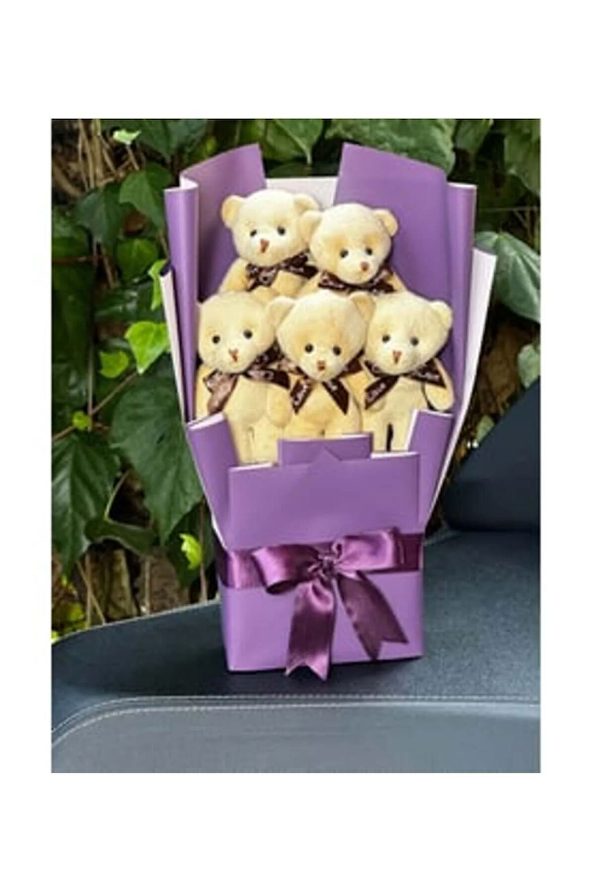 Sevgiliye Arkadaşa Mor Temalı Ayıcık Buketi
