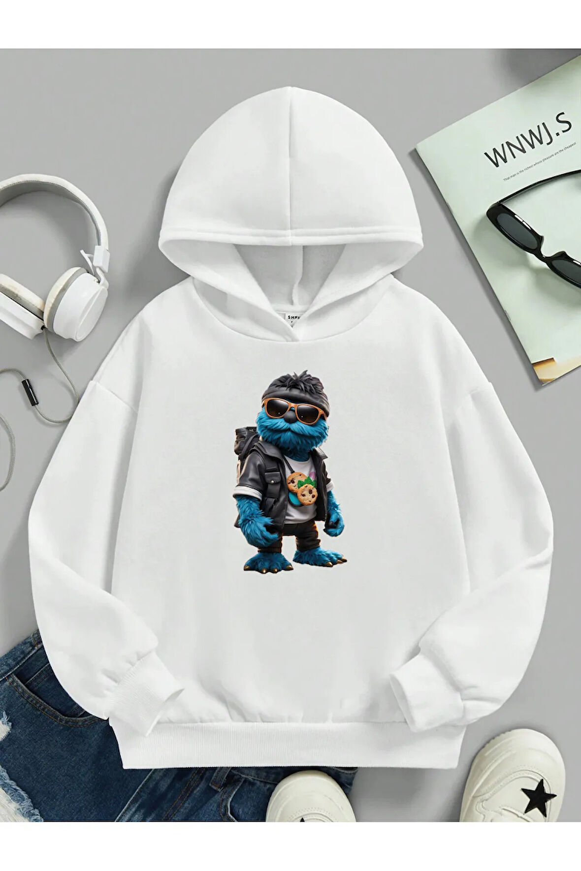 Çocuk Kapüşonlu Baskılı Sweatshirt