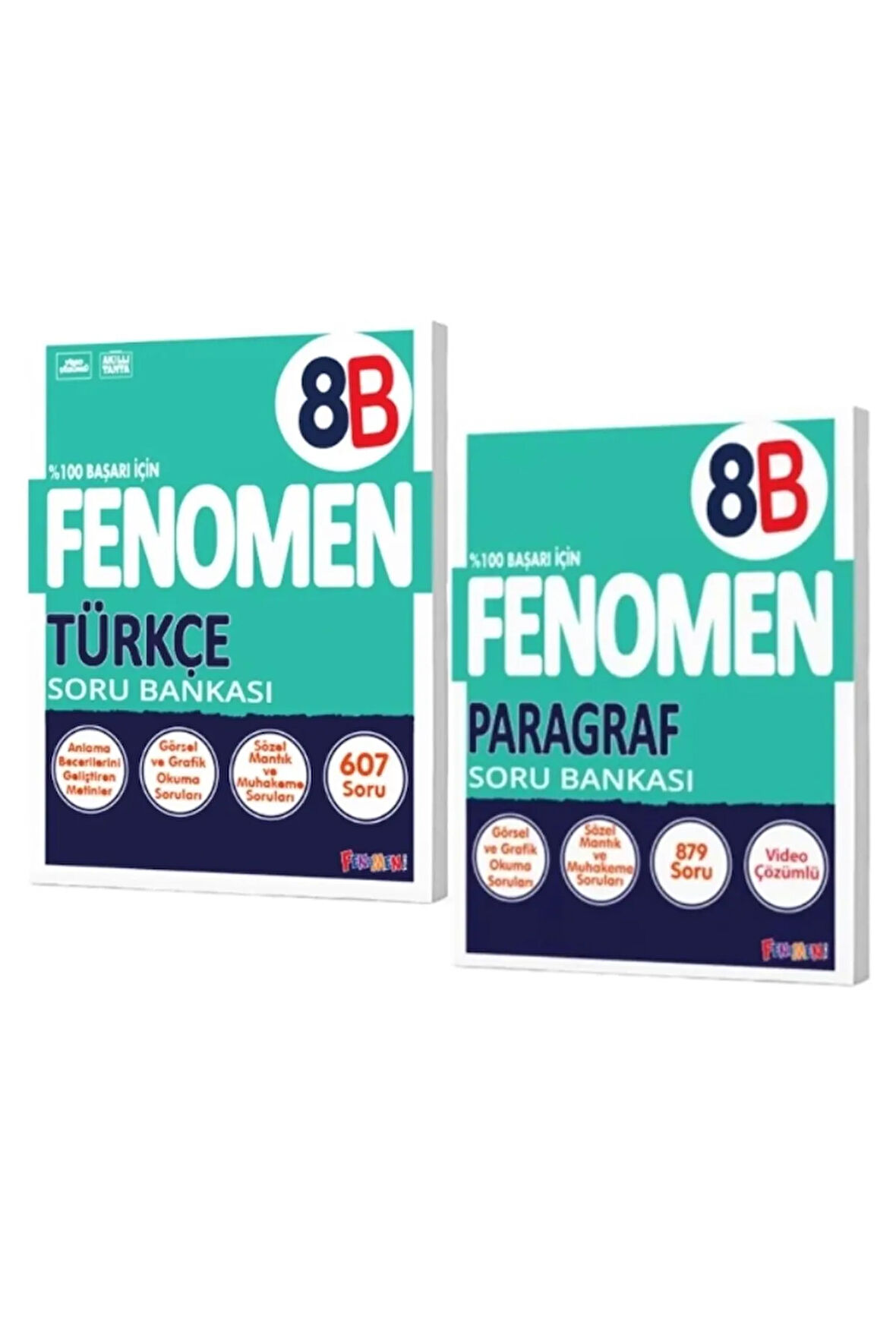 FENOMEN YAYINCILIK 8. Sınıf Türkçe B Soru Bankası + Paragraf B Soru Bankası (2 Kitap)