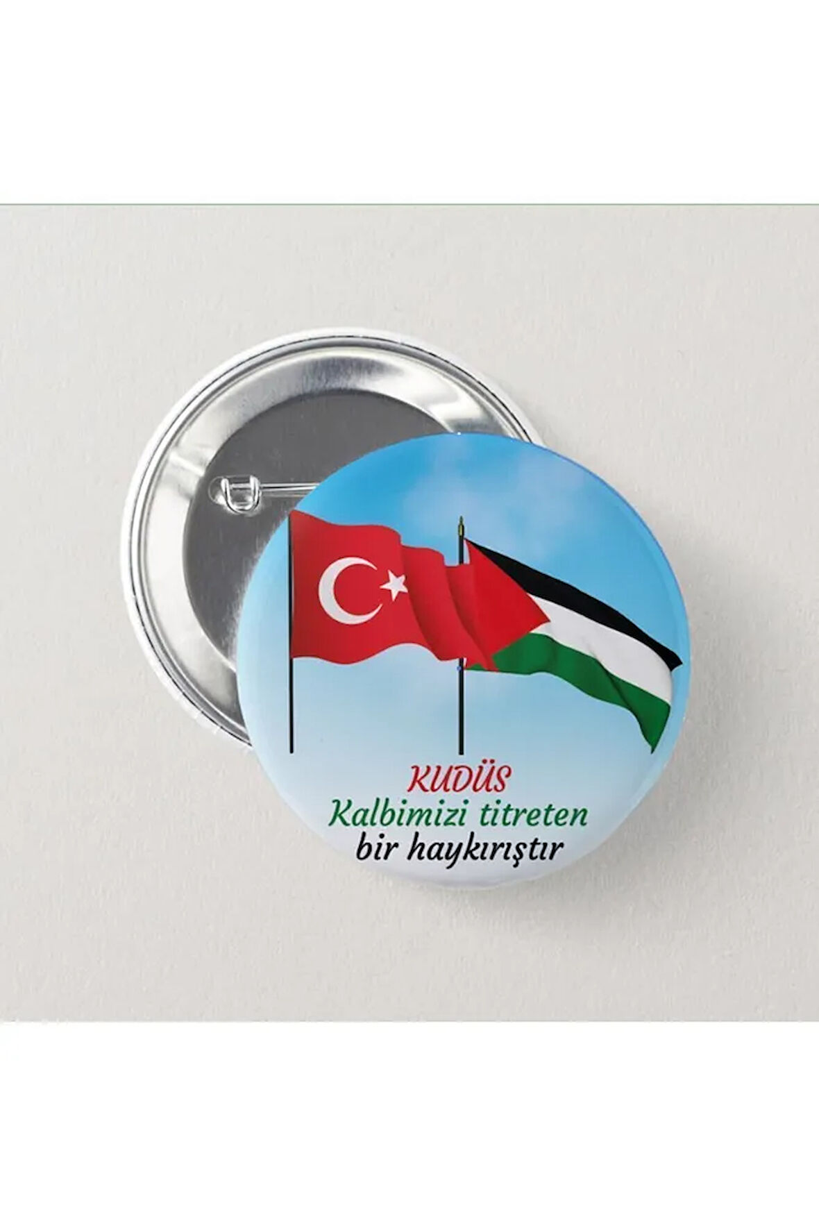 Filistin Kudüs Bayrakları - İğneli Yeni Rozet (2 ADET)