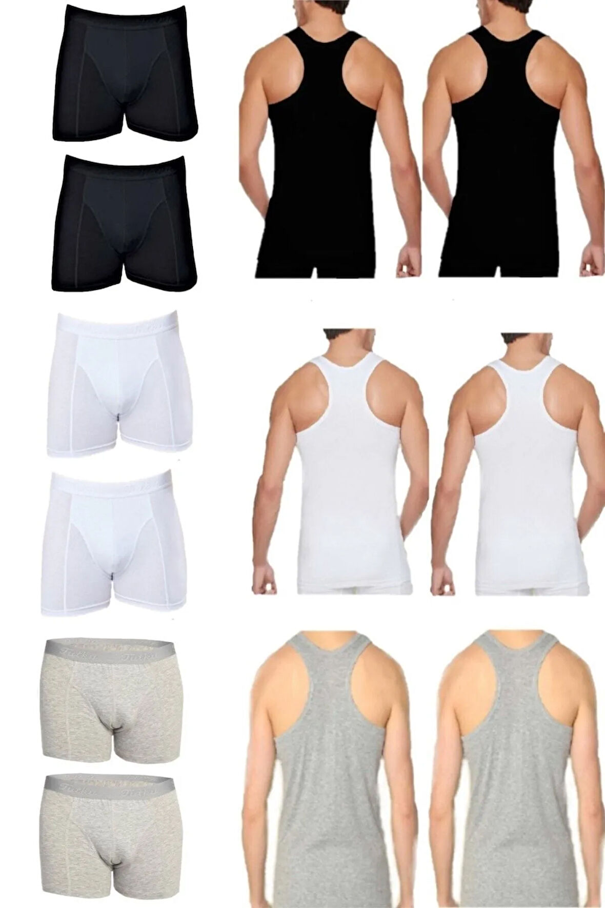 Erkek 6 Adet Sporcu Atlet 6 Adet Elastan Boxer - 12li Paket