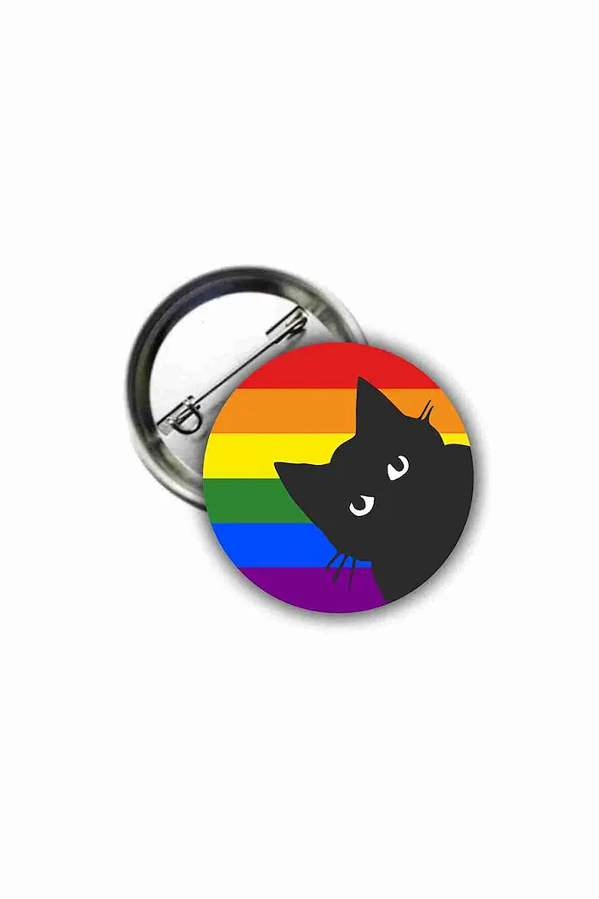 Pride Flag Cat Gökkuşağı Buton Rozet