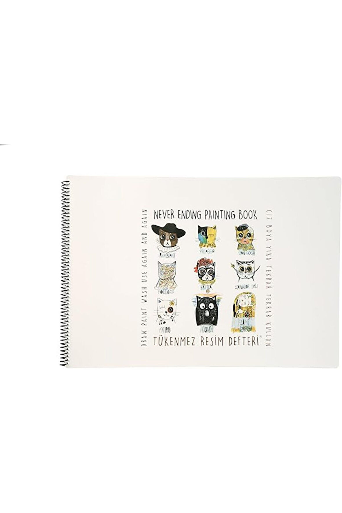 Akademi Çocuk Tükenmez Resim Defteri - Ressam Kediler - 25x35 cm