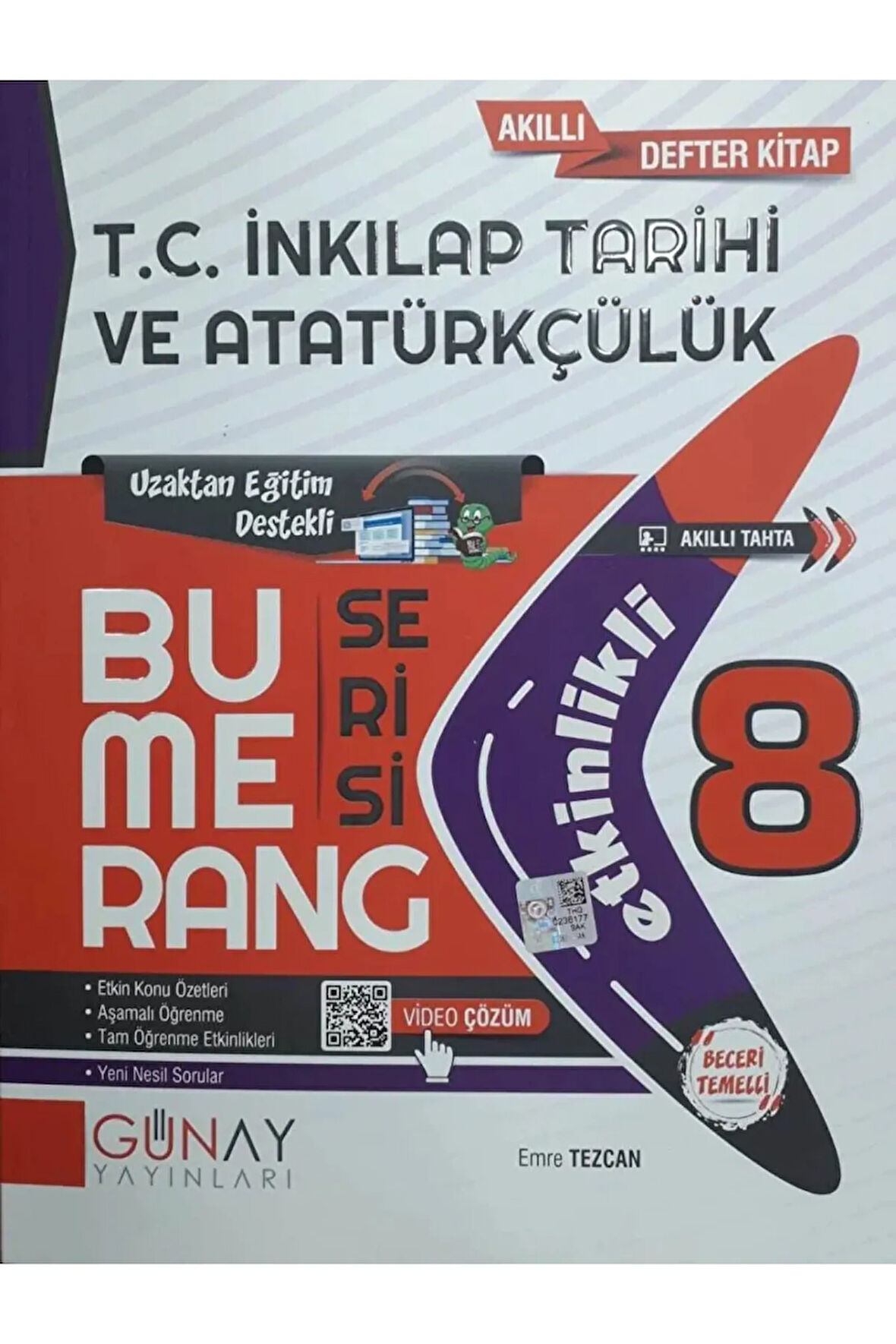 8. Sınıf Bumerang Etkinlikli T.C. İnkılap Tarihi ve Atatürkçülük / Günay Yayınları / 9786257150057