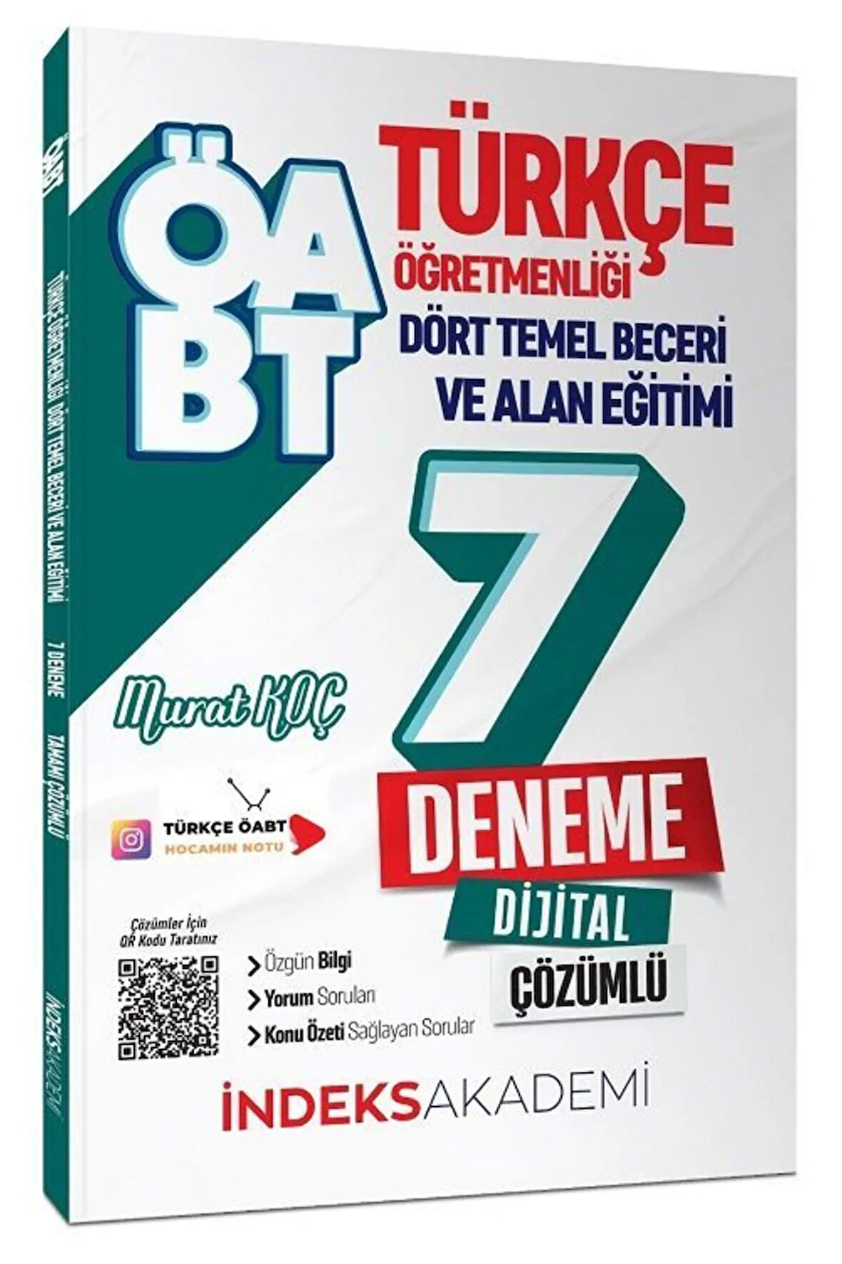 İndeks Akademi Öabt Türkçe Dört Temel Beceri Ve Alan Eğitimi 7 Deneme Pdf Çözümlü - Murat Koç Indeks