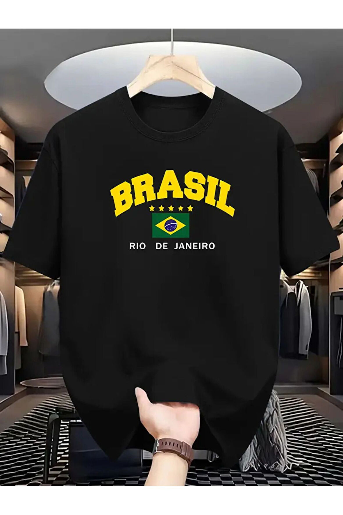 Unisex Brazil Baskılı Oversize T-shirt