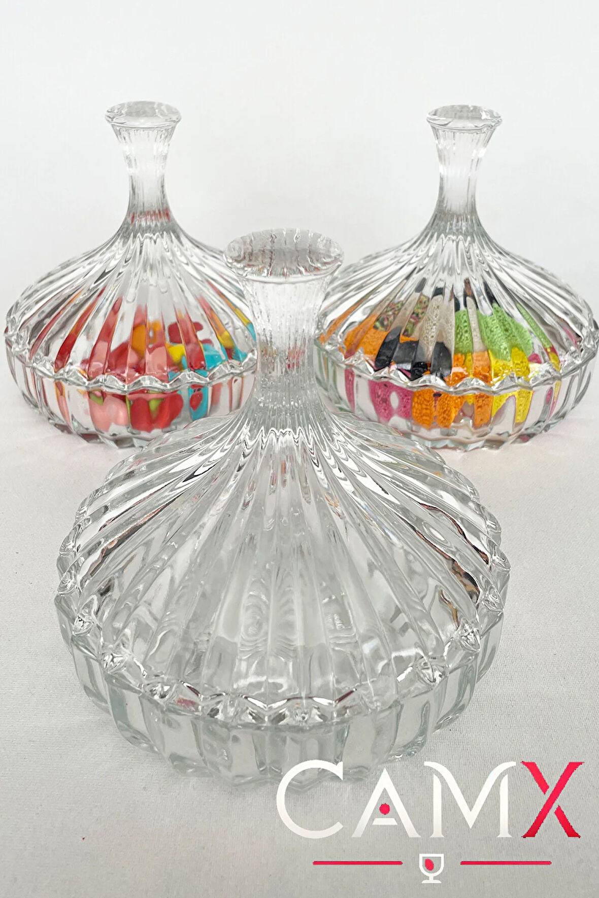 Brasilia 3 ADET Hurmalık  Kristal Şık Tasarım Şekerlik