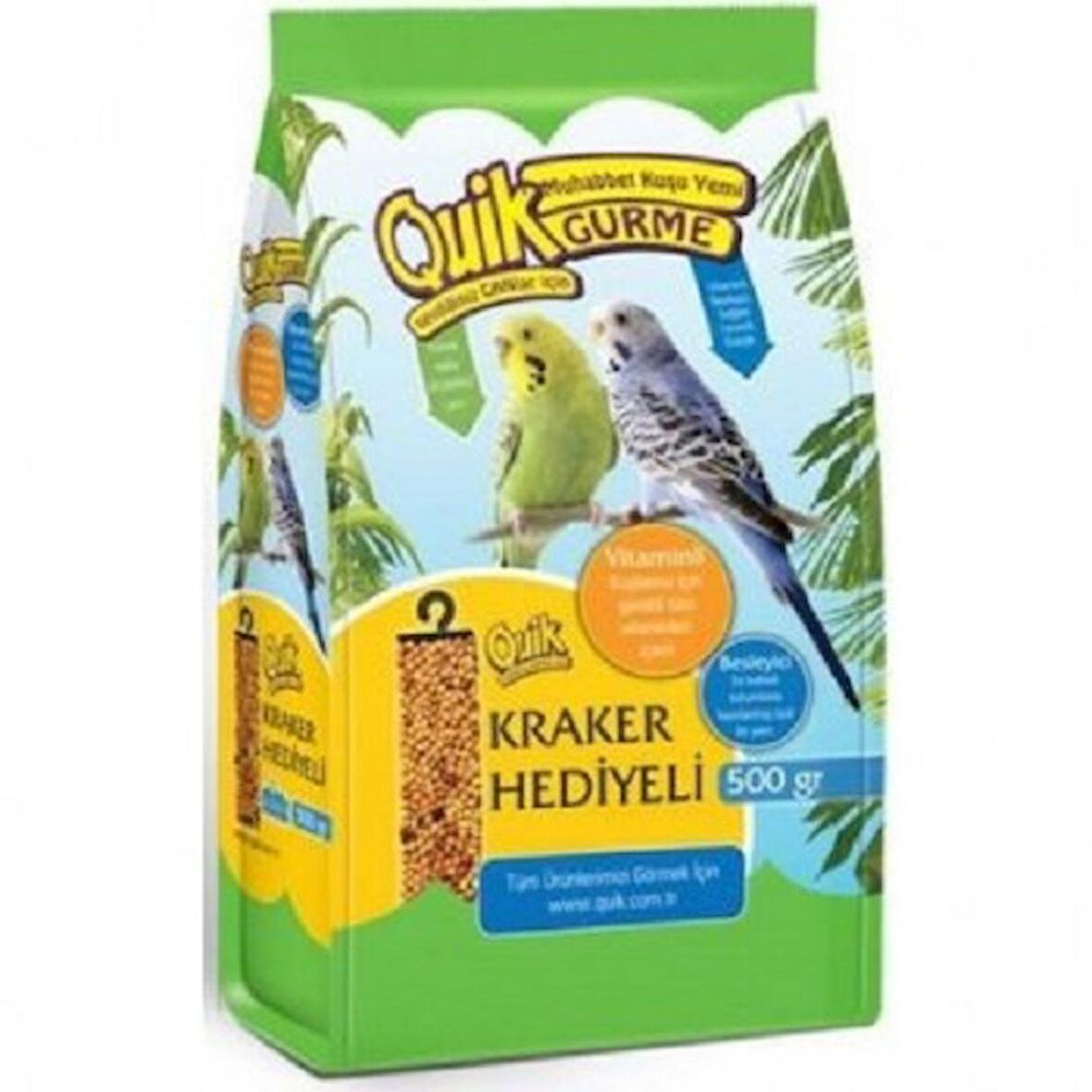 Quik Gurme Muhabbet Kuşu Yemi 500 G + Kraker