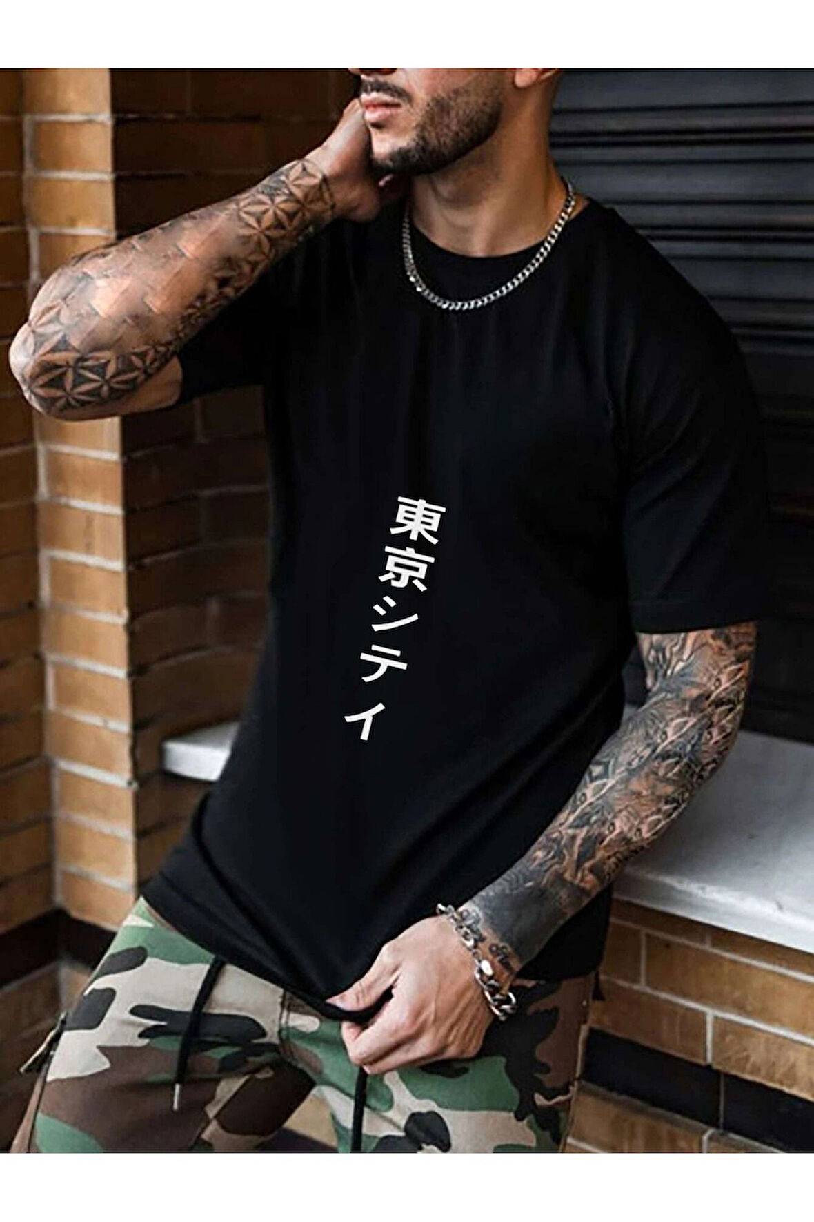 LUNAVISTA VİBES Unisex Siyah Japanese Baskılı T-shirt