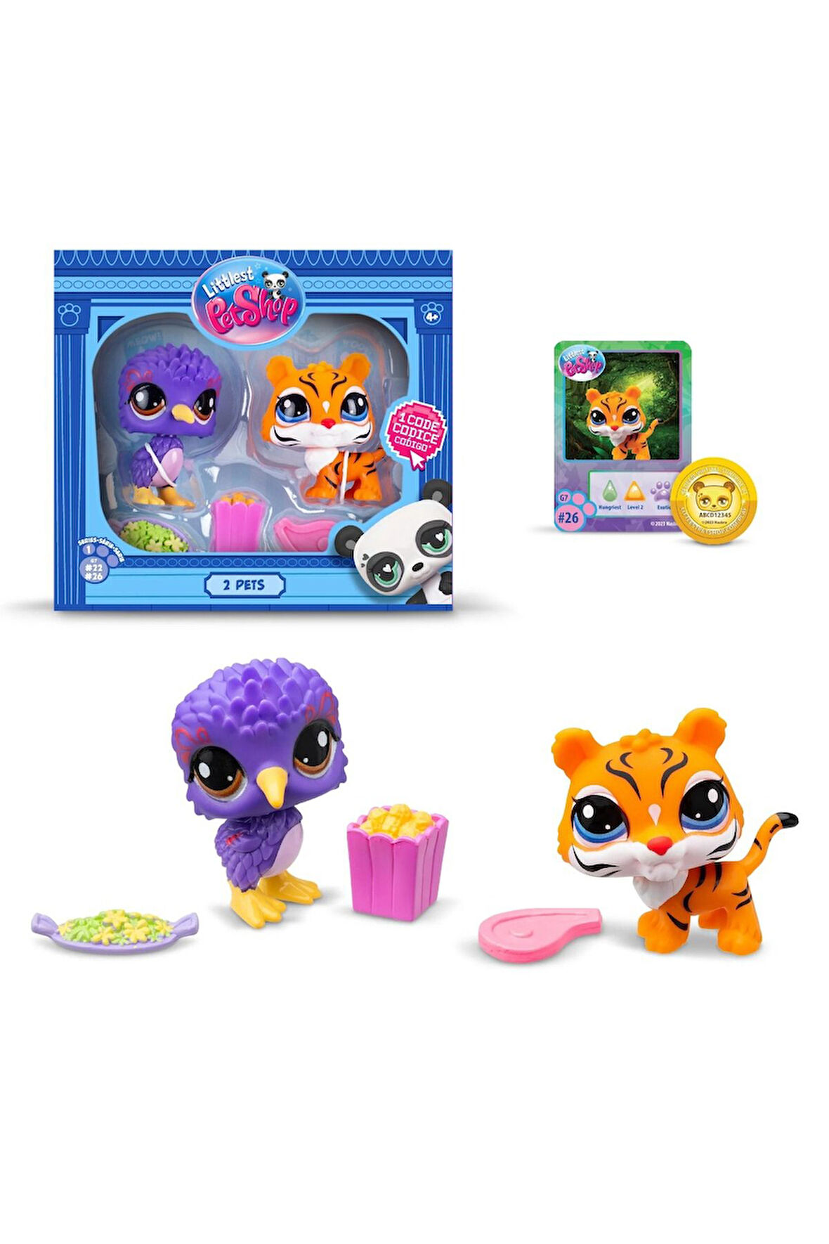 LPS Minişler Littlest Pet Shop Kaplan ve Tropikal Kuş 2'li Figür Seti
