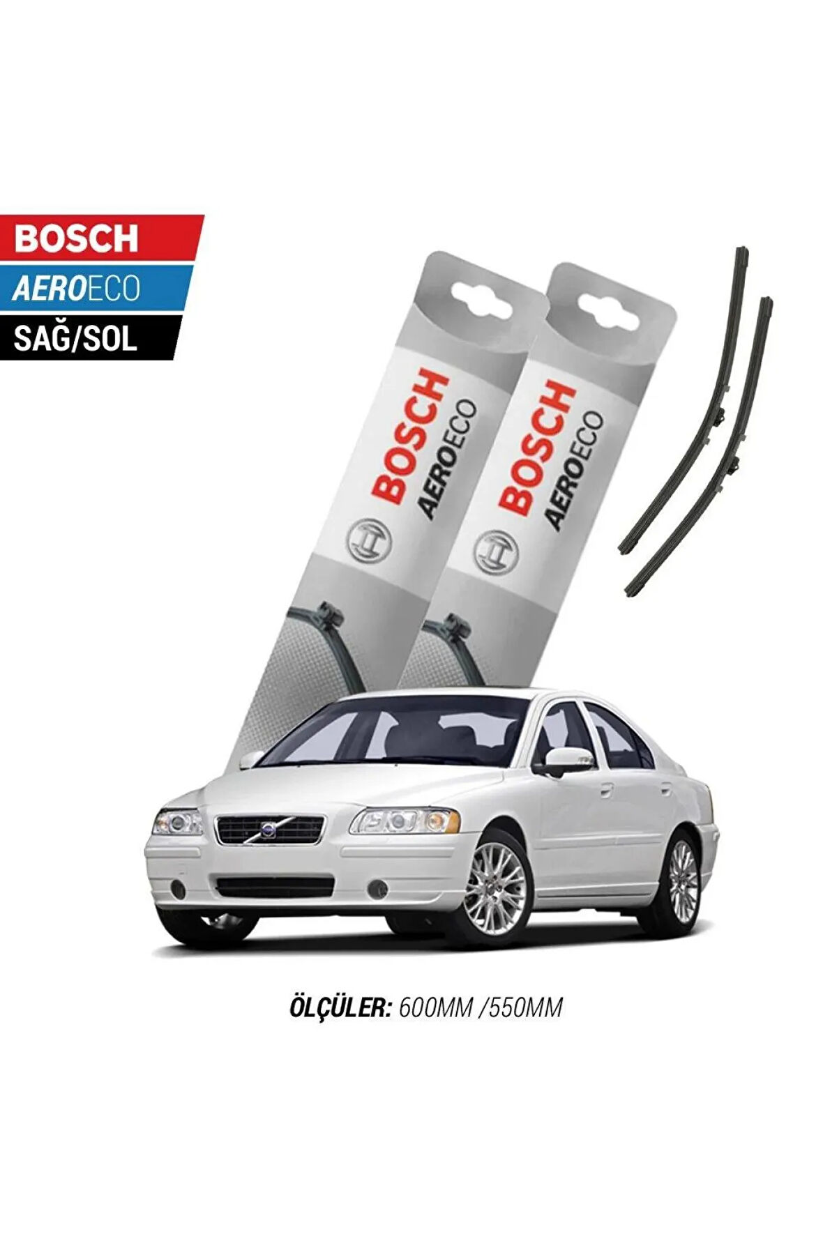 Volvo S60 2008 Model Bosch Aeroeco Muz Silecek Takımı