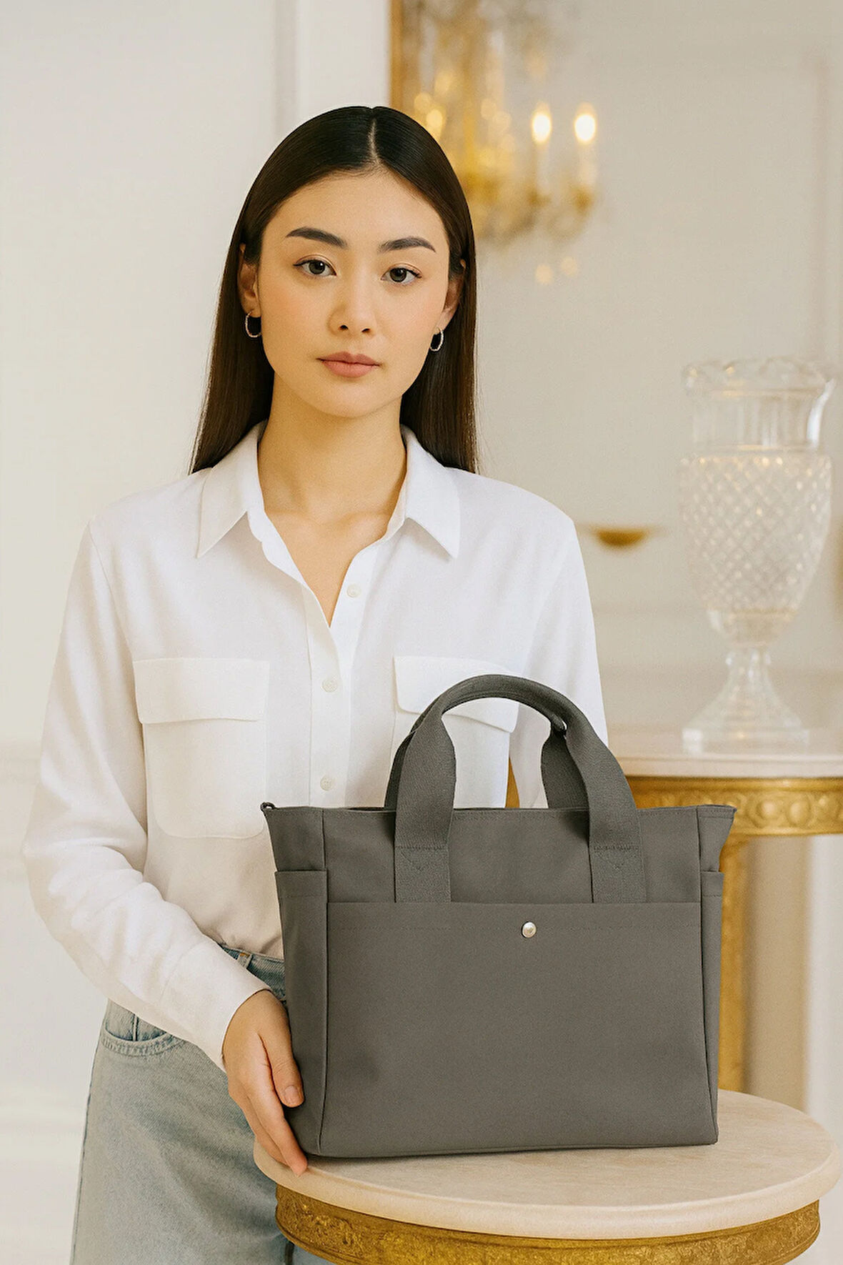 Lüks Çok Gözlü Minimal Tote & Omuz Çantası