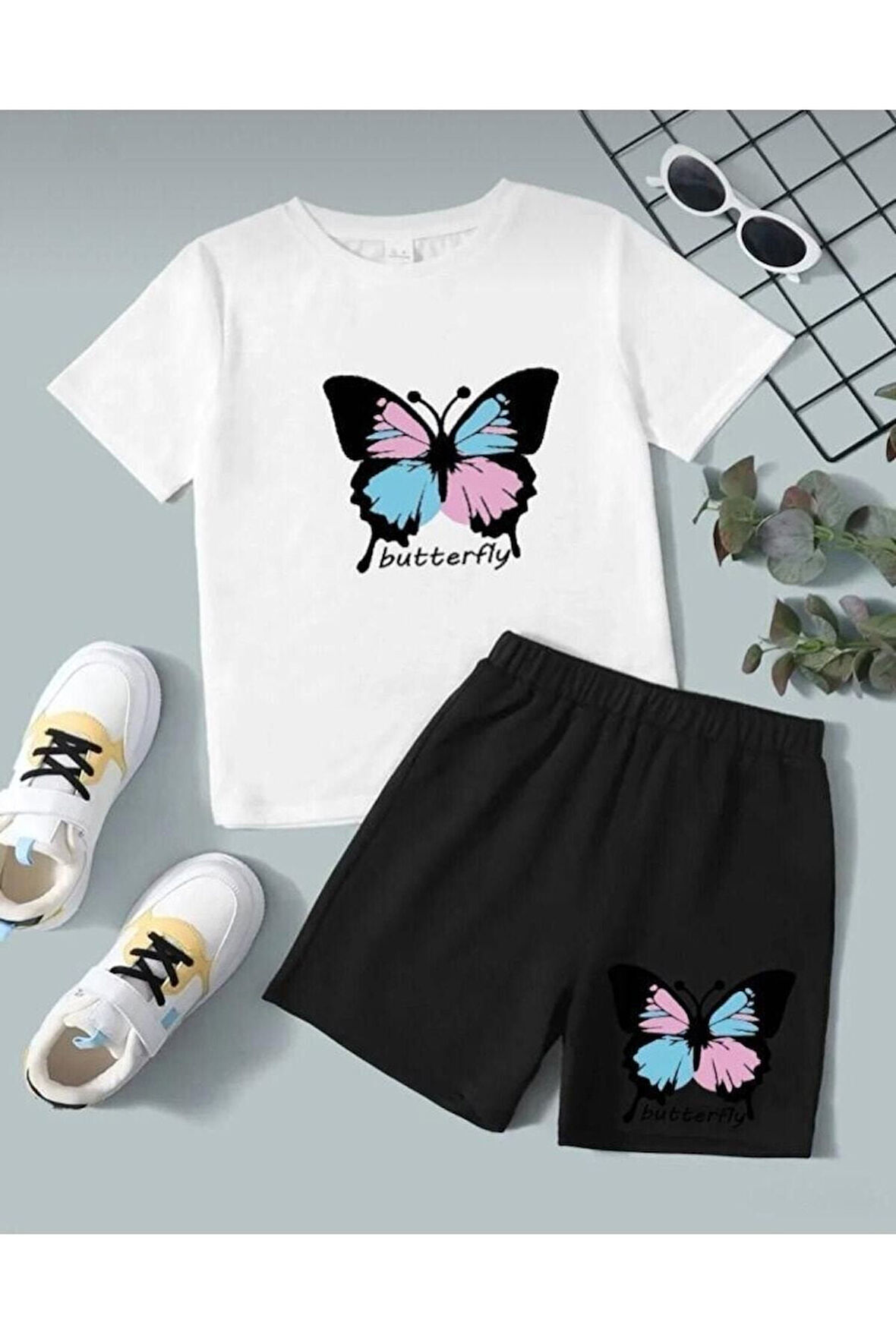 Unisex Baskılı Çocuk Şortlu Takım