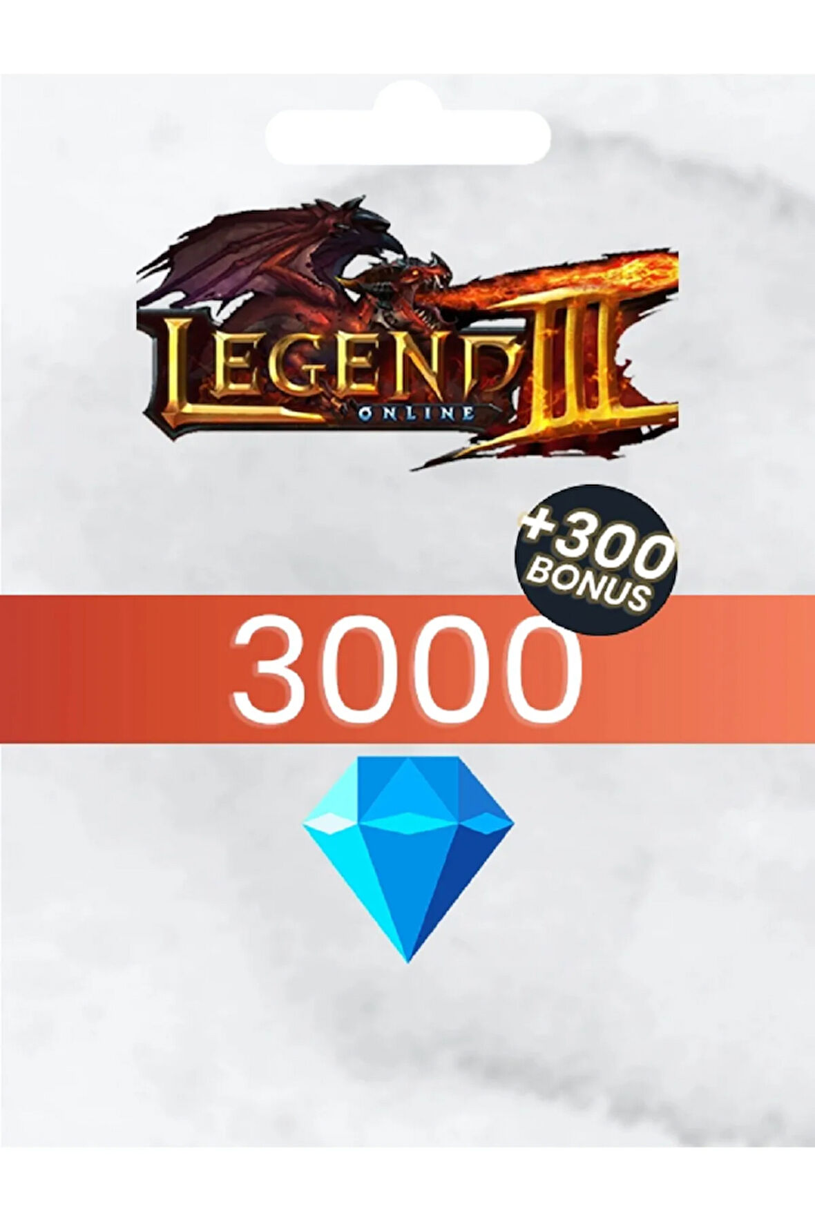 Legend Online 3000 + 300 Bonus Gpay Elmas