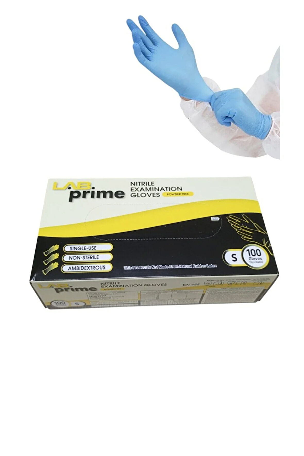 Nitril Muayene Eldiveni Pudrasız Mavi --- S Beden --- 100'lü Paket