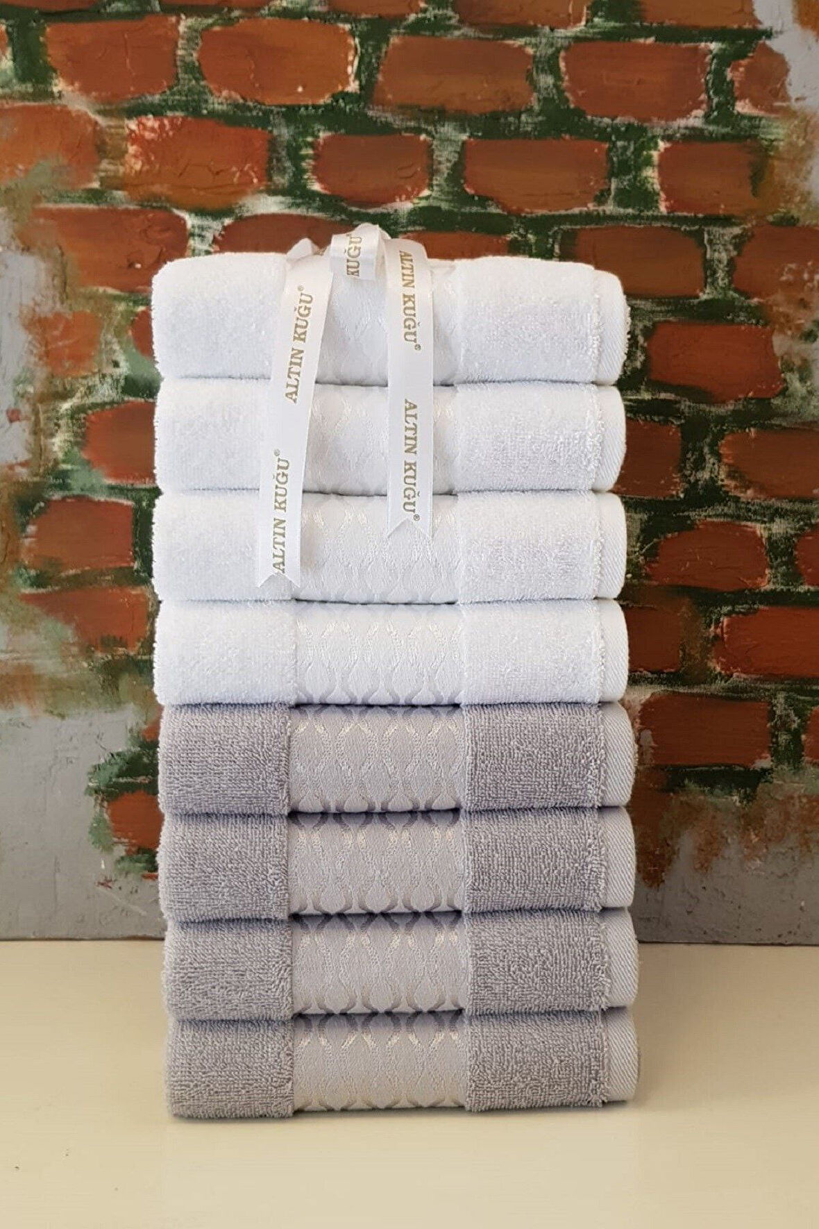 Özdilek Elissa 8'li Havlu - Gri Beyaz